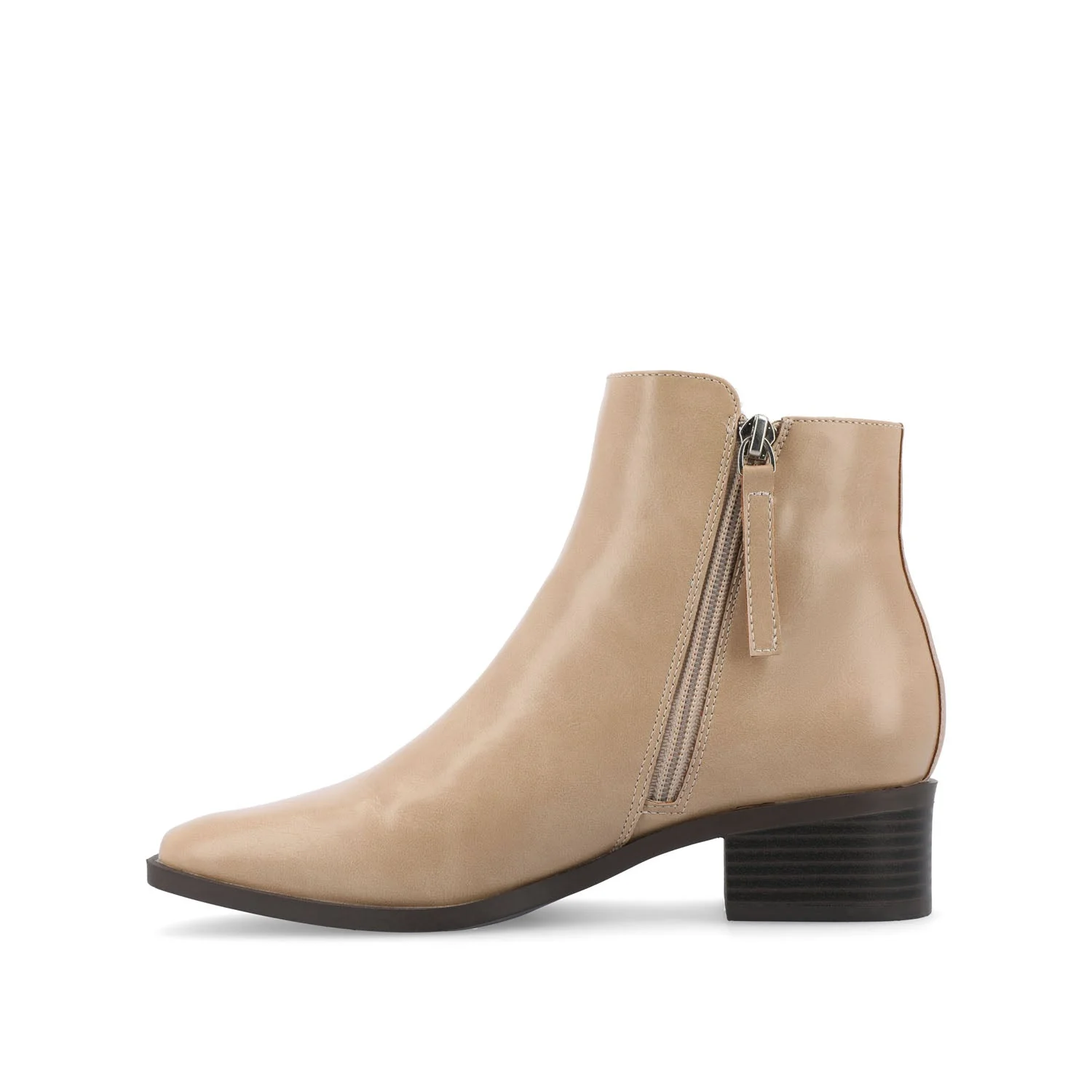 CAPPRI SQUARE TOE BOOTIES IN WIDE - Tan PU - Image 3