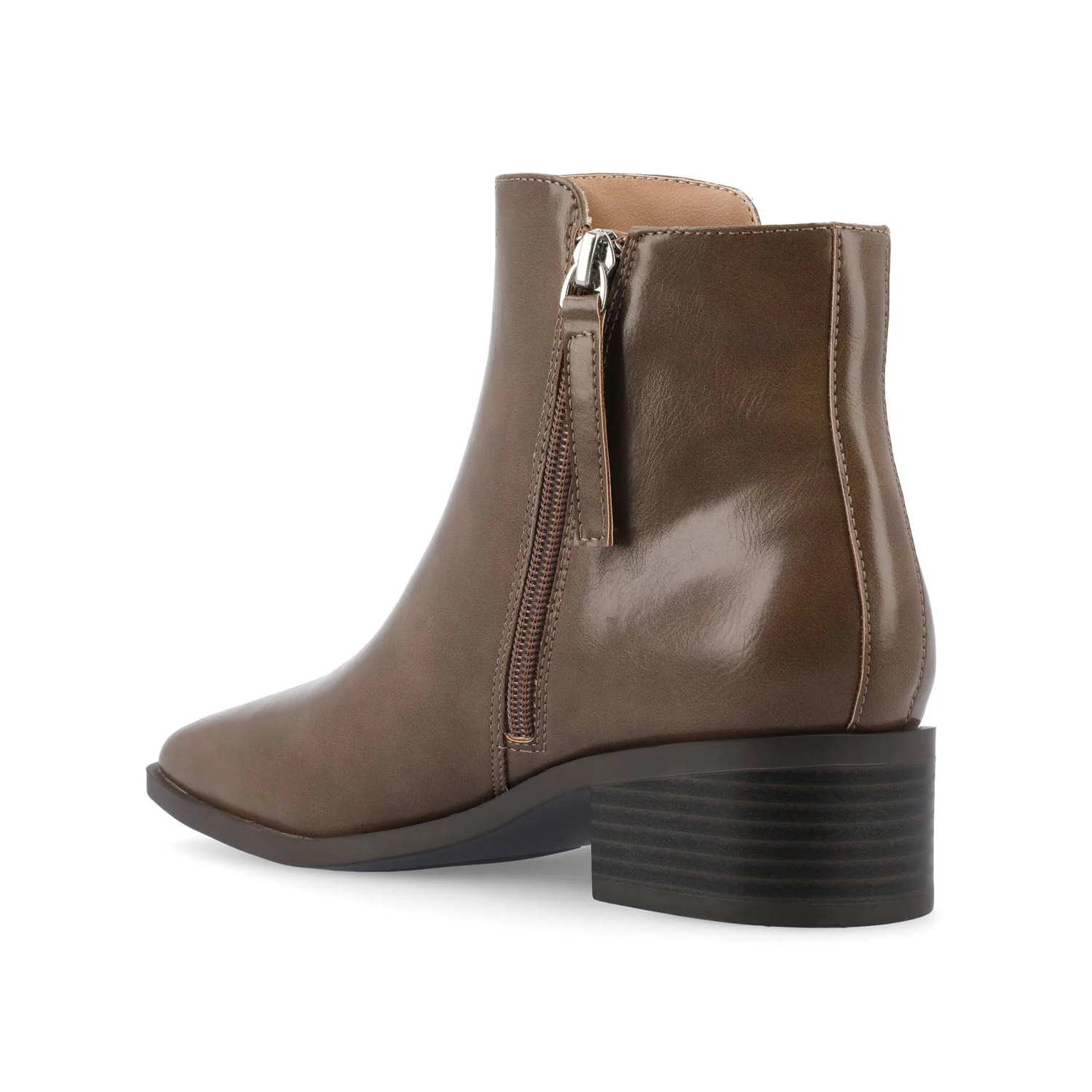 CAPPRI SQUARE TOE BOOTIES IN WIDE - Taupe PU - Image 3