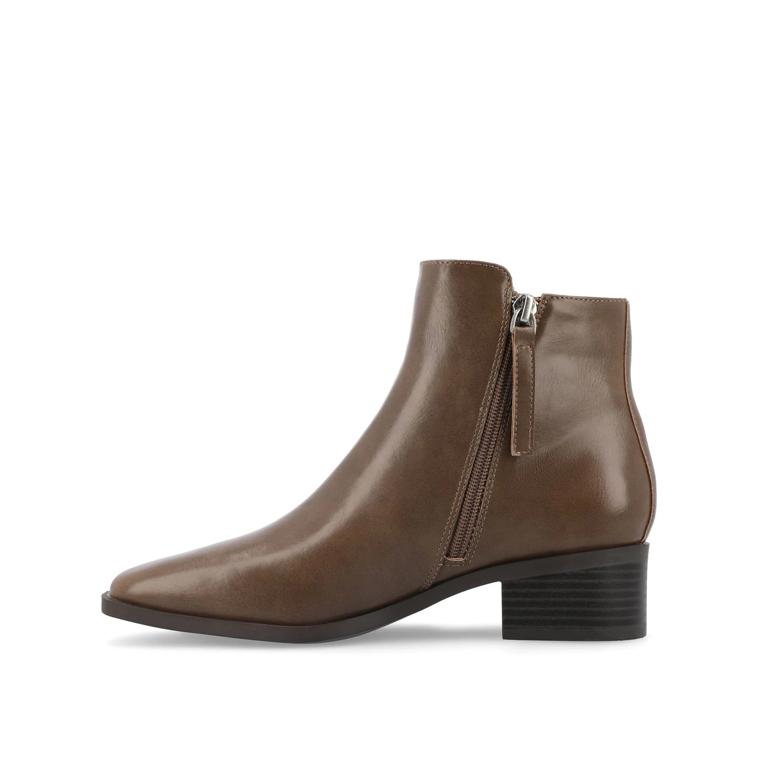 CAPPRI SQUARE TOE BOOTIES IN WIDE - Taupe PU - Image 4