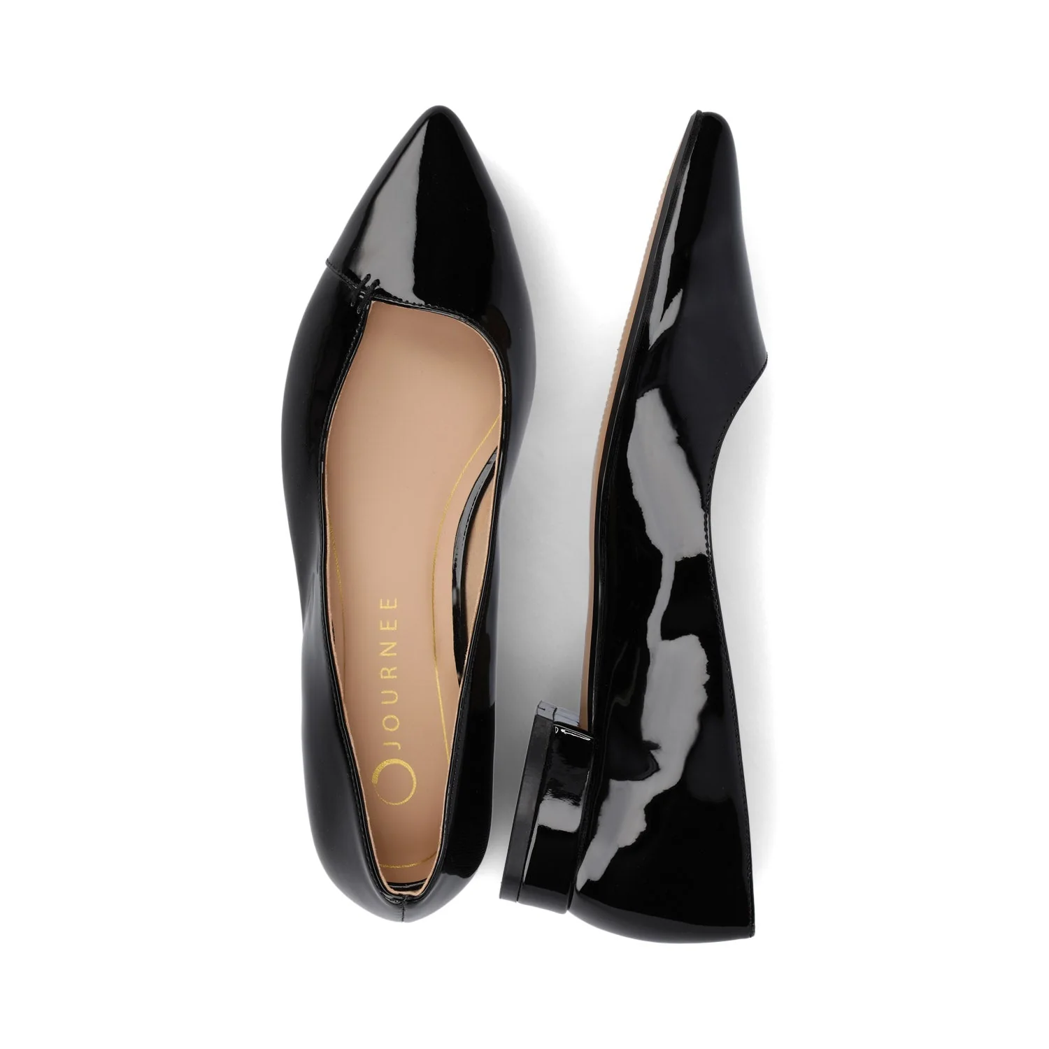CARMIN SLIP ON DRESS FLATS IN WIDE - Black Patent - Image 3