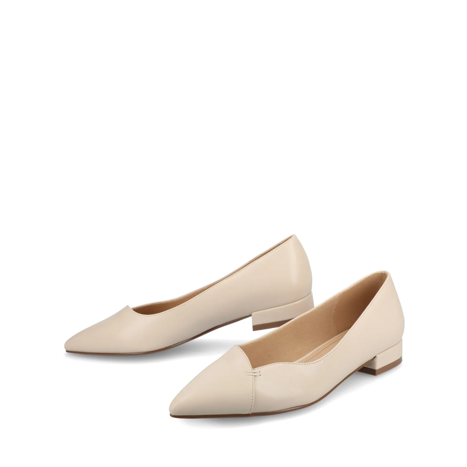 CARMIN SLIP ON DRESS FLATS IN WIDE - Bone PU - Image 2