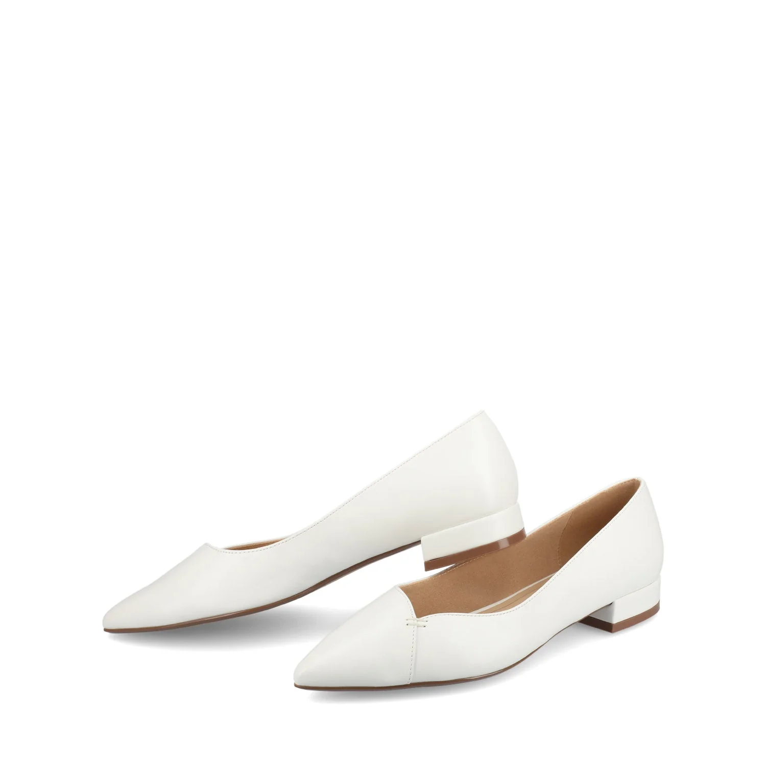CARMIN SLIP ON DRESS FLATS IN WIDE - White PU - Image 2