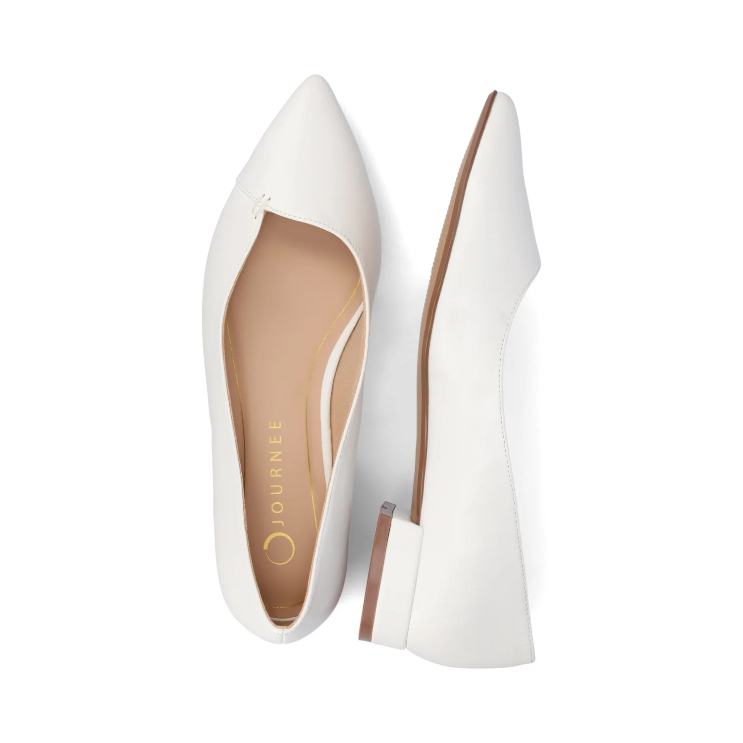 CARMIN SLIP ON DRESS FLATS IN WIDE - White PU - Image 3