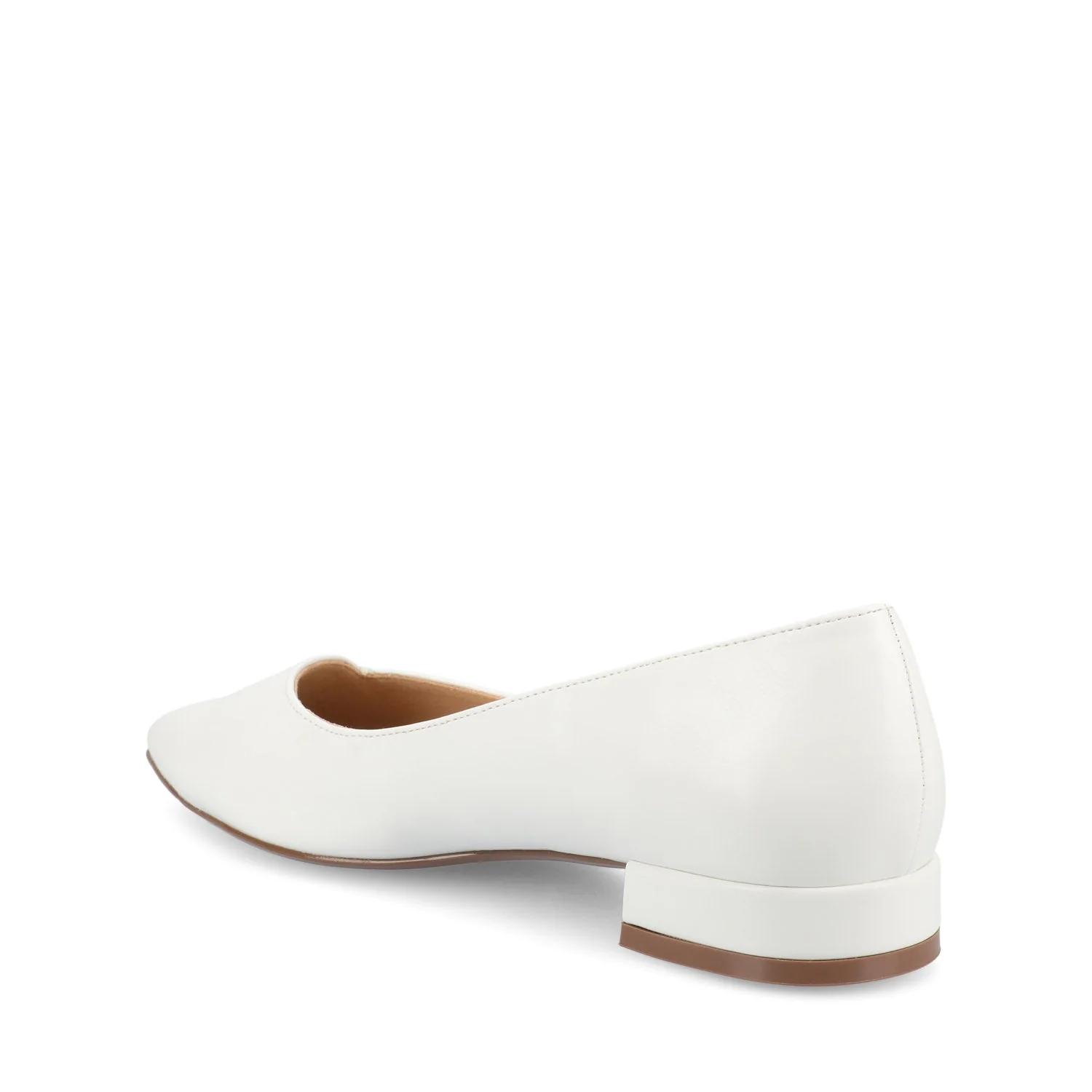 CARMIN SLIP ON DRESS FLATS IN WIDE - White PU - Image 4