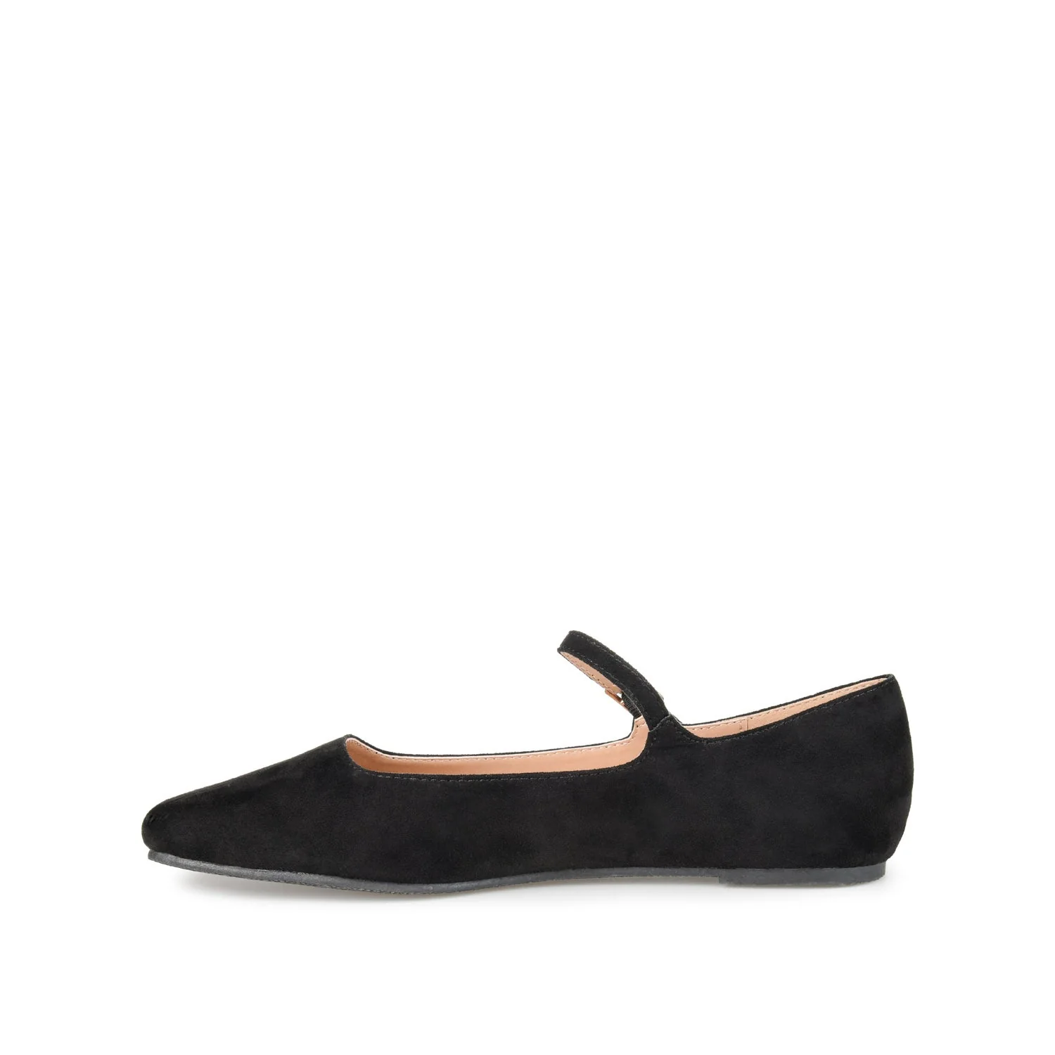 CARRIE FAUX SUEDE BALLET FLATS IN WIDE - Black Faux Suede - Image 3