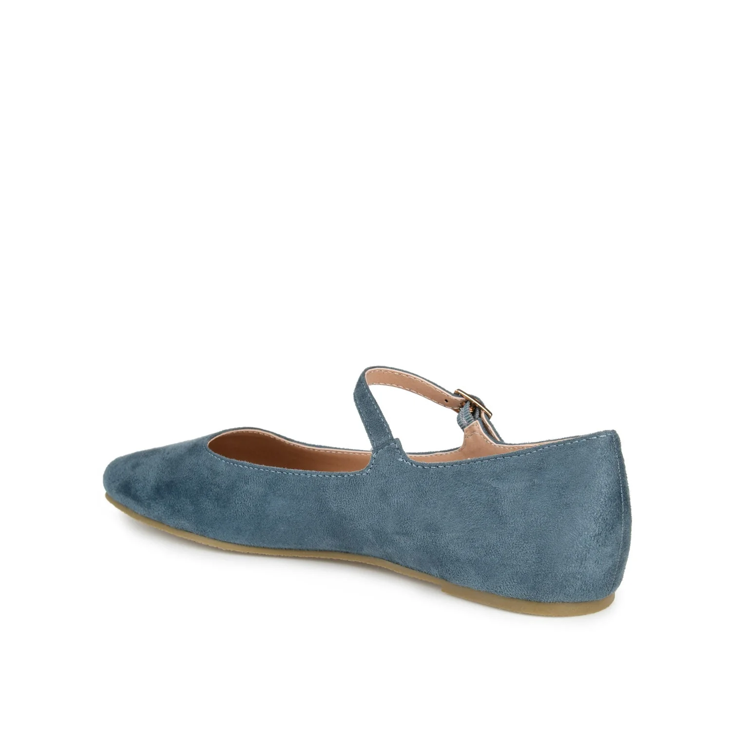 CARRIE FAUX SUEDE BALLET FLATS IN WIDE - Blue Faux Suede - Image 4