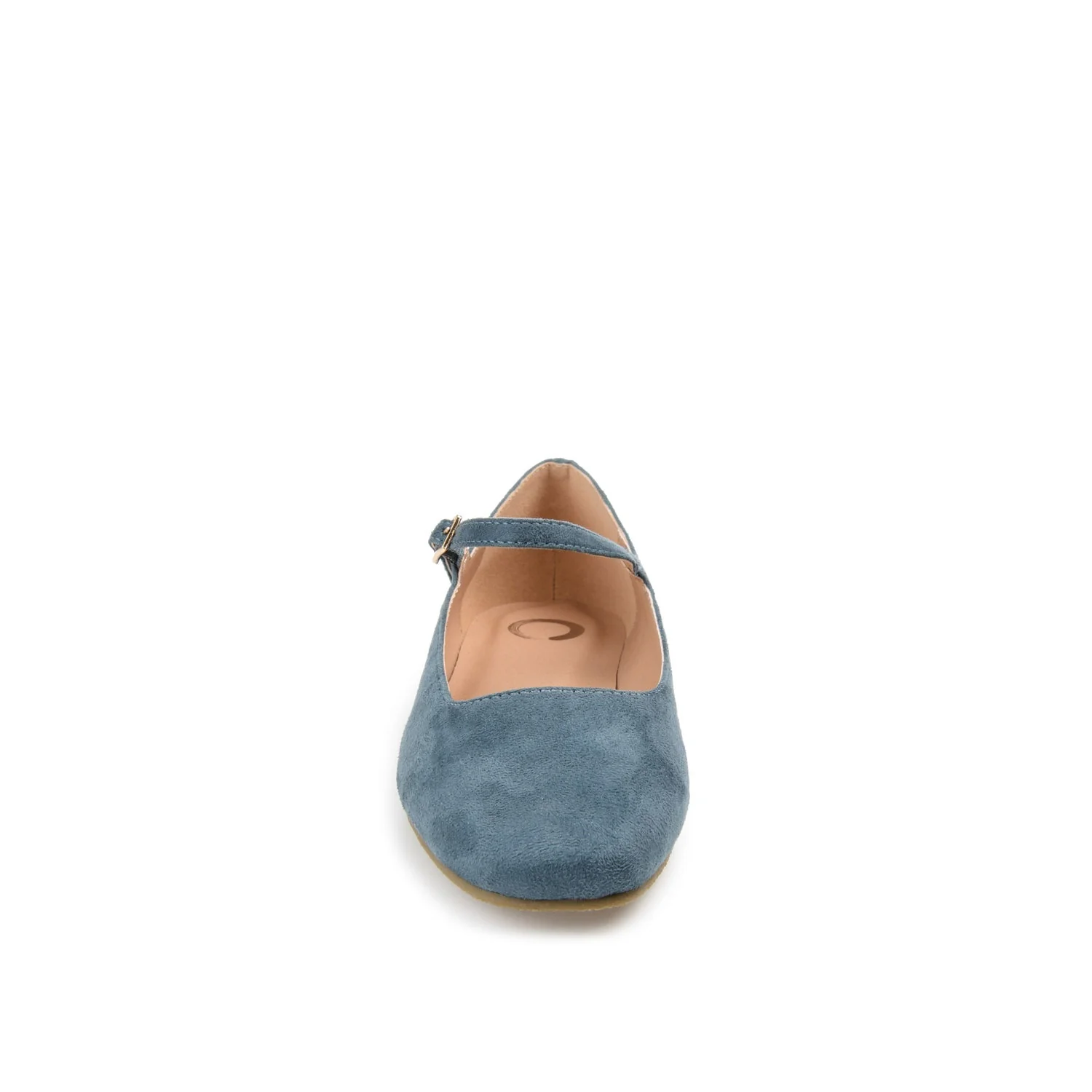 CARRIE FAUX SUEDE BALLET FLATS IN WIDE - Blue Faux Suede - Image 5
