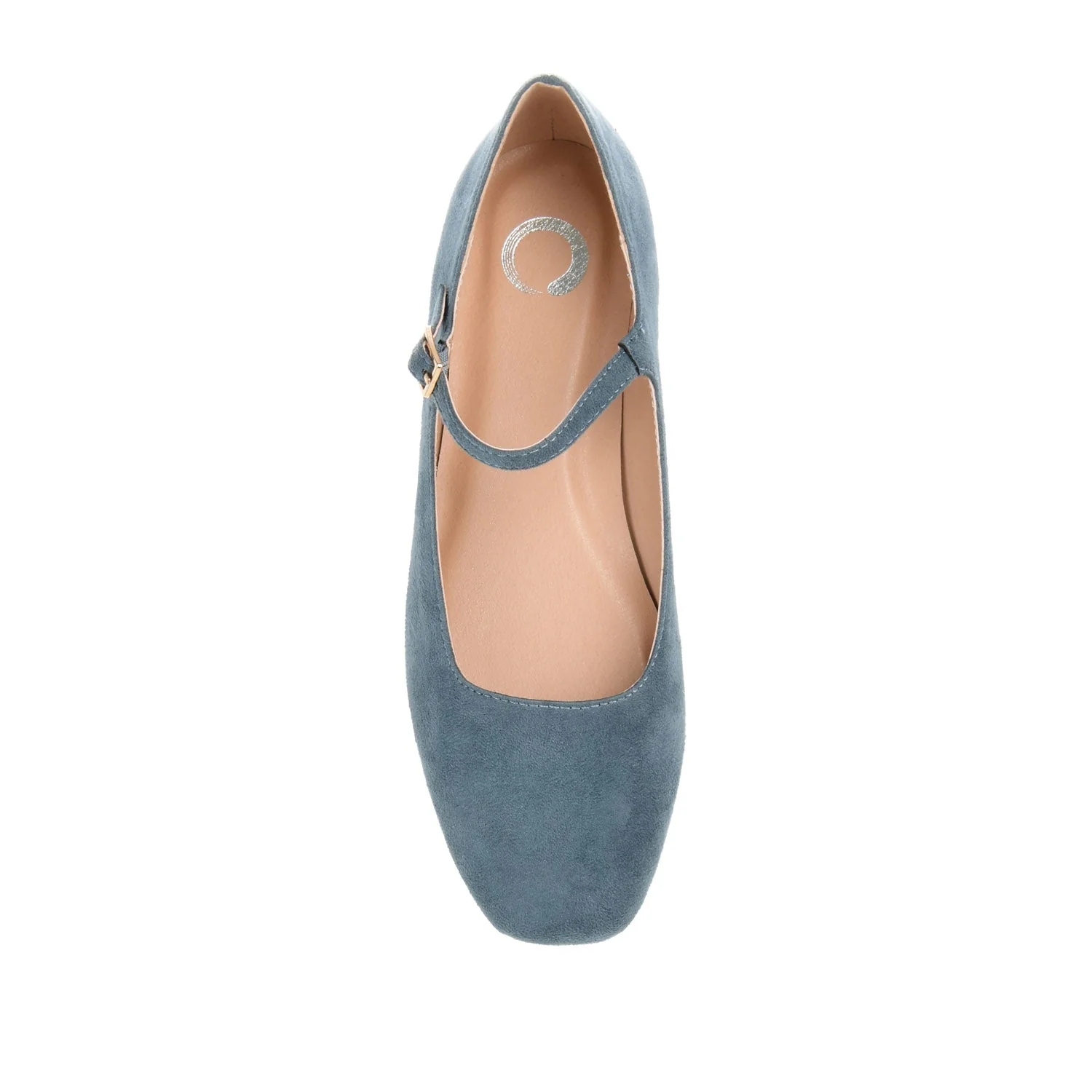 CARRIE FAUX SUEDE BALLET FLATS IN WIDE - Blue Faux Suede - Image 6