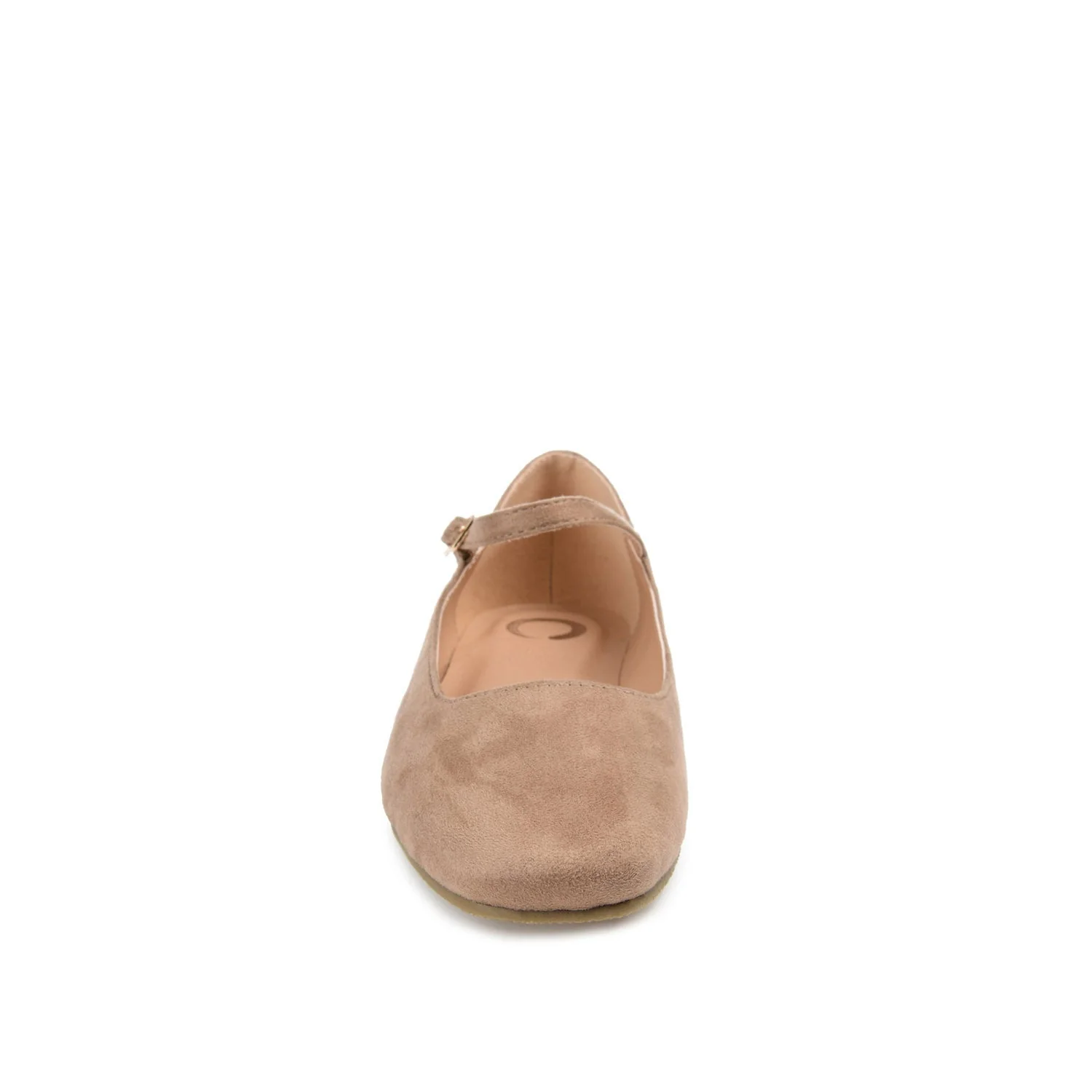 CARRIE FAUX SUEDE BALLET FLATS IN WIDE - Taupe Suede - Image 5