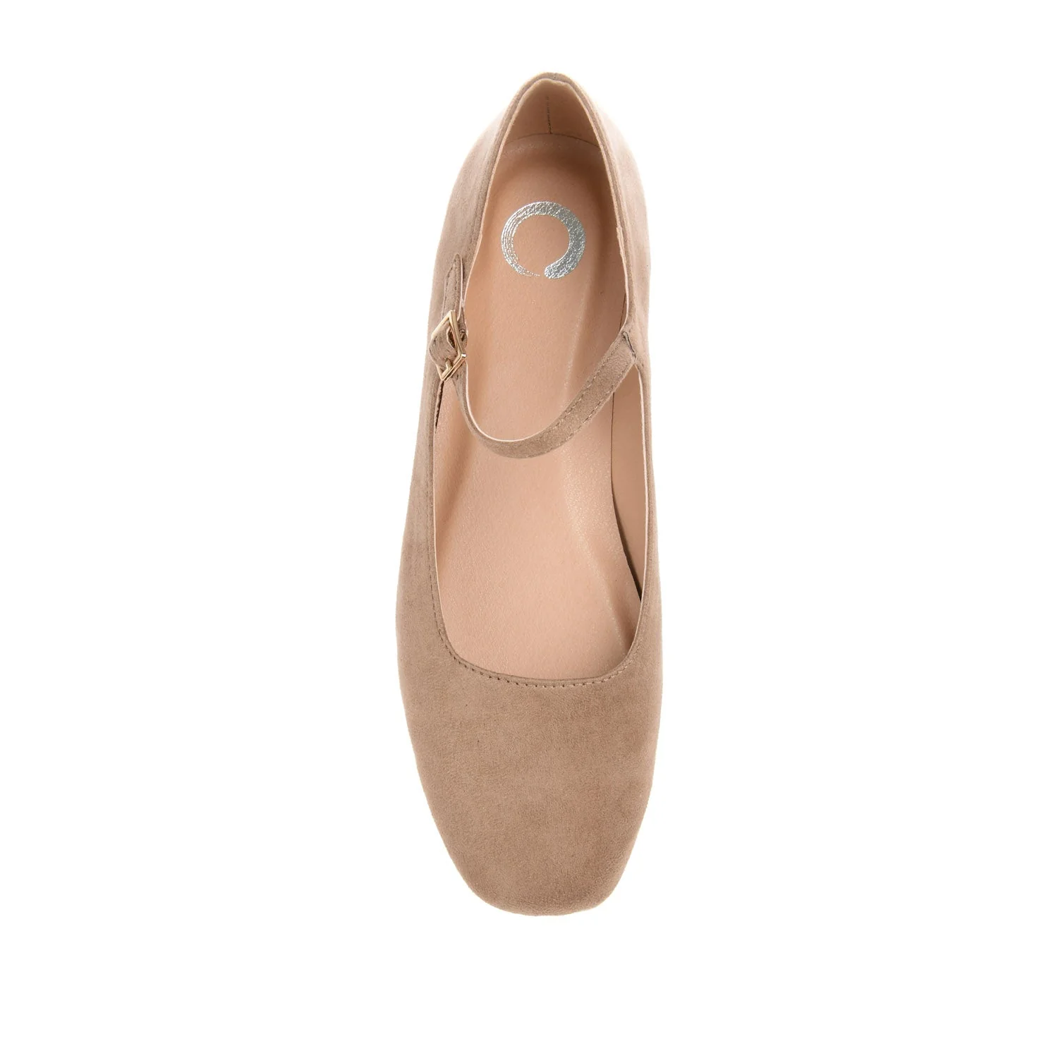 CARRIE FAUX SUEDE BALLET FLATS IN WIDE - Taupe Suede - Image 6