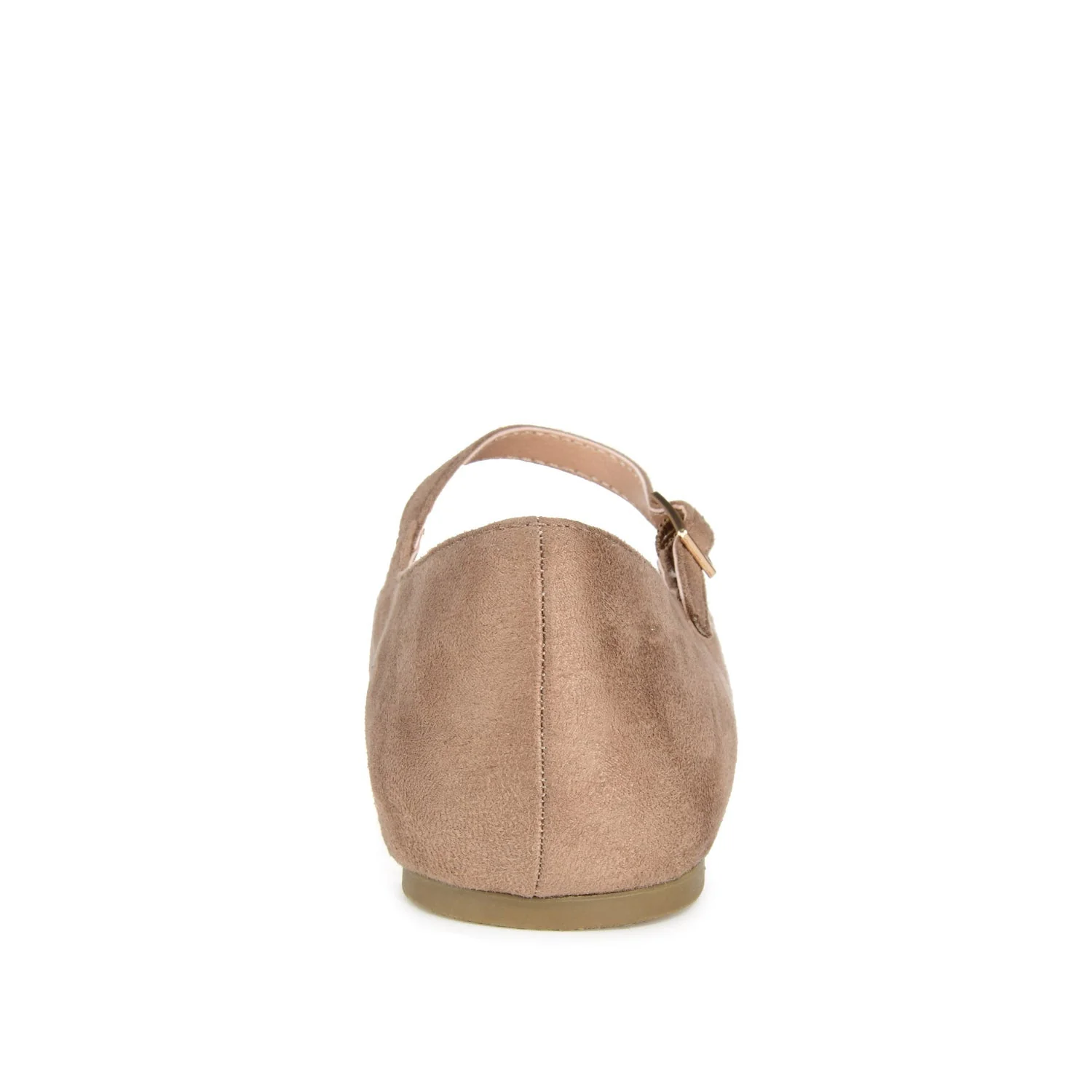 CARRIE FAUX SUEDE BALLET FLATS IN WIDE - Taupe Suede - Image 7