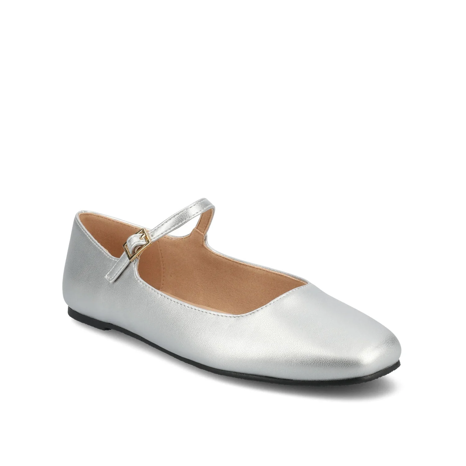 CARRIE BALLET FLATS IN PATENT WIDE - Silver PU - Image 2
