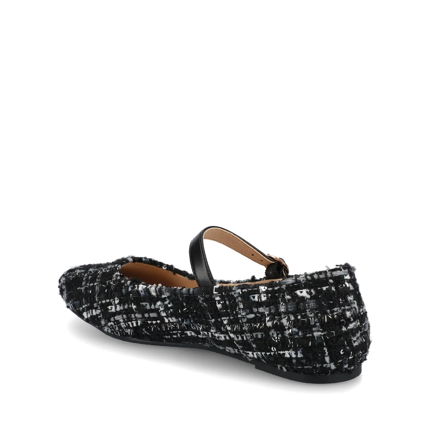 CARRIE DRESS FLATS IN WIDE - Black Tweed - Image 3