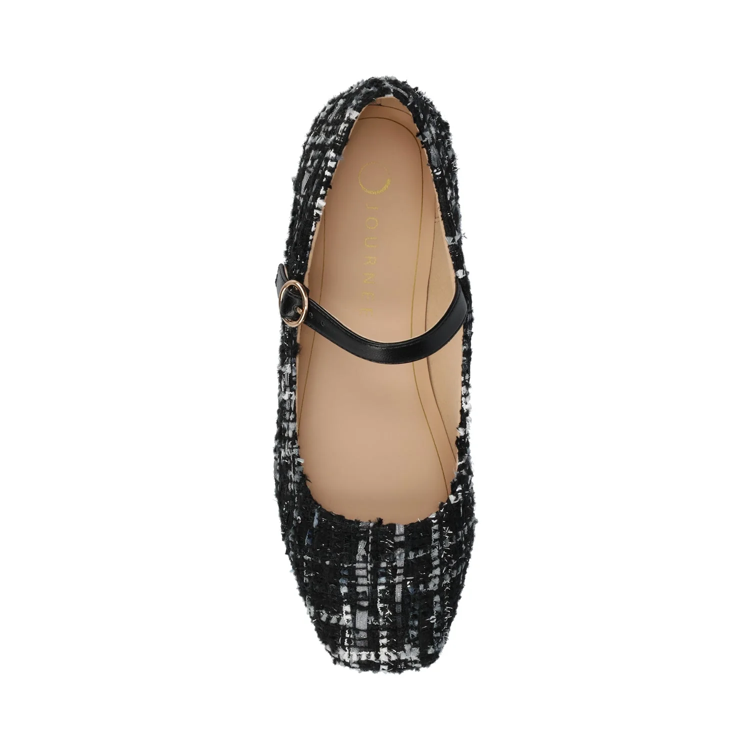 CARRIE DRESS FLATS IN WIDE - Black Tweed - Image 4