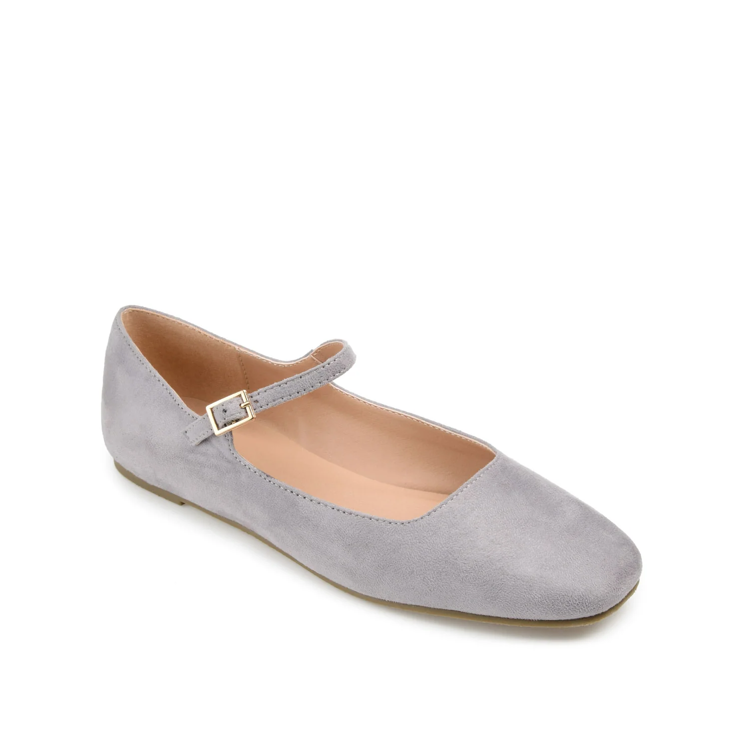 CARRIE FAUX SUEDE BALLET FLATS - Grey - Image 2