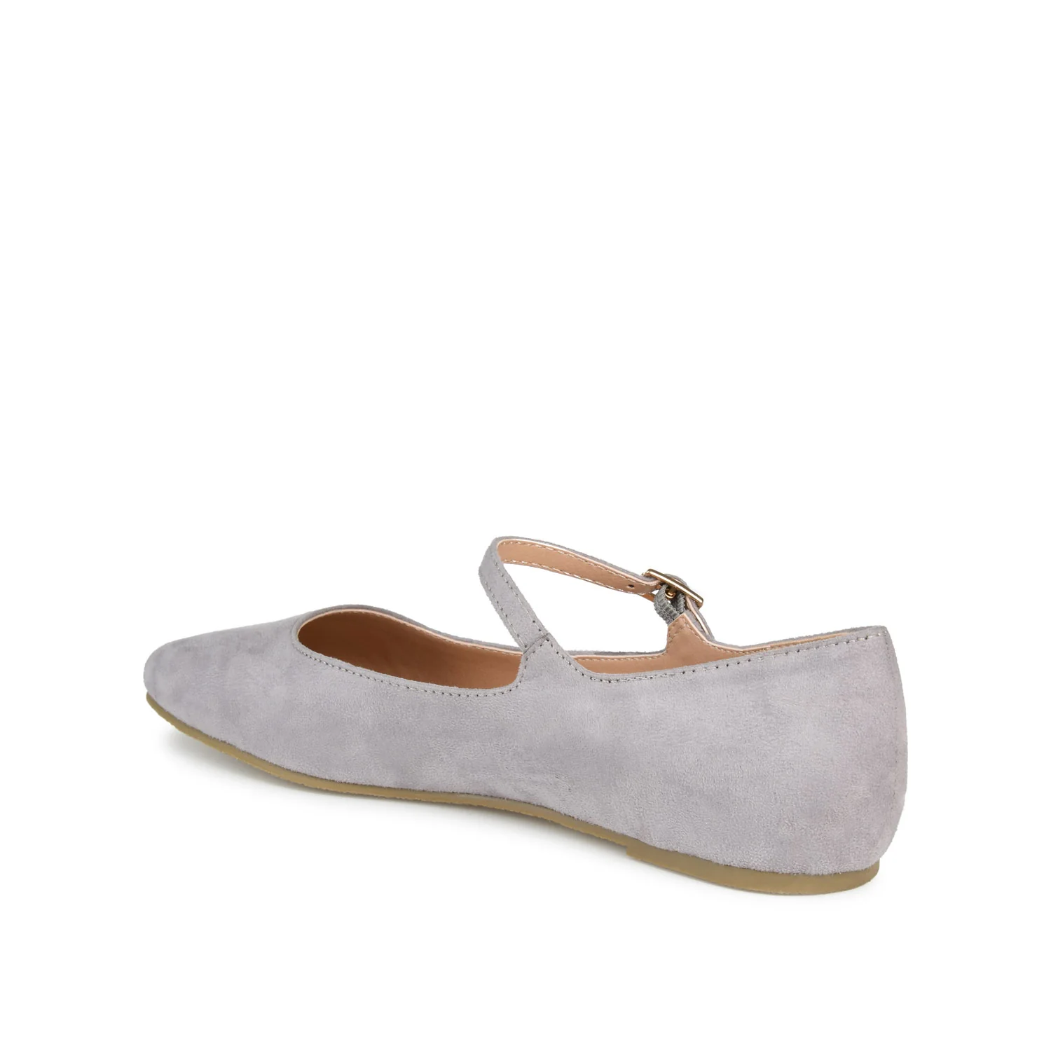 CARRIE FAUX SUEDE BALLET FLATS - Grey - Image 4
