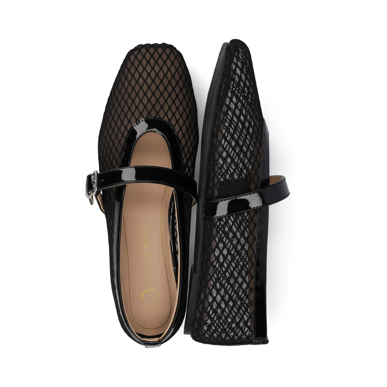 CASHA MARY JANE FLATS IN MESH - Black Mesh - Image 3