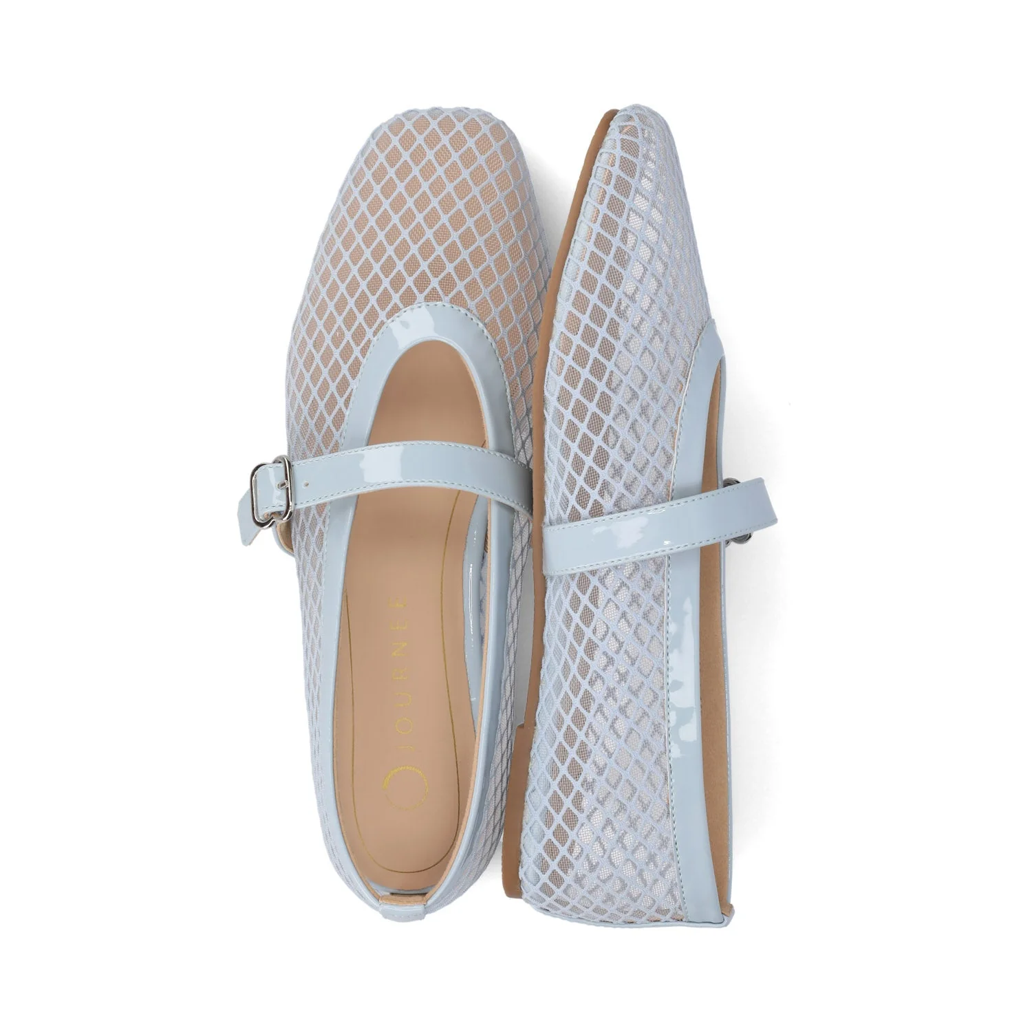 CASHA MARY JANE FLATS IN MESH - Light Blue Mesh - Image 3