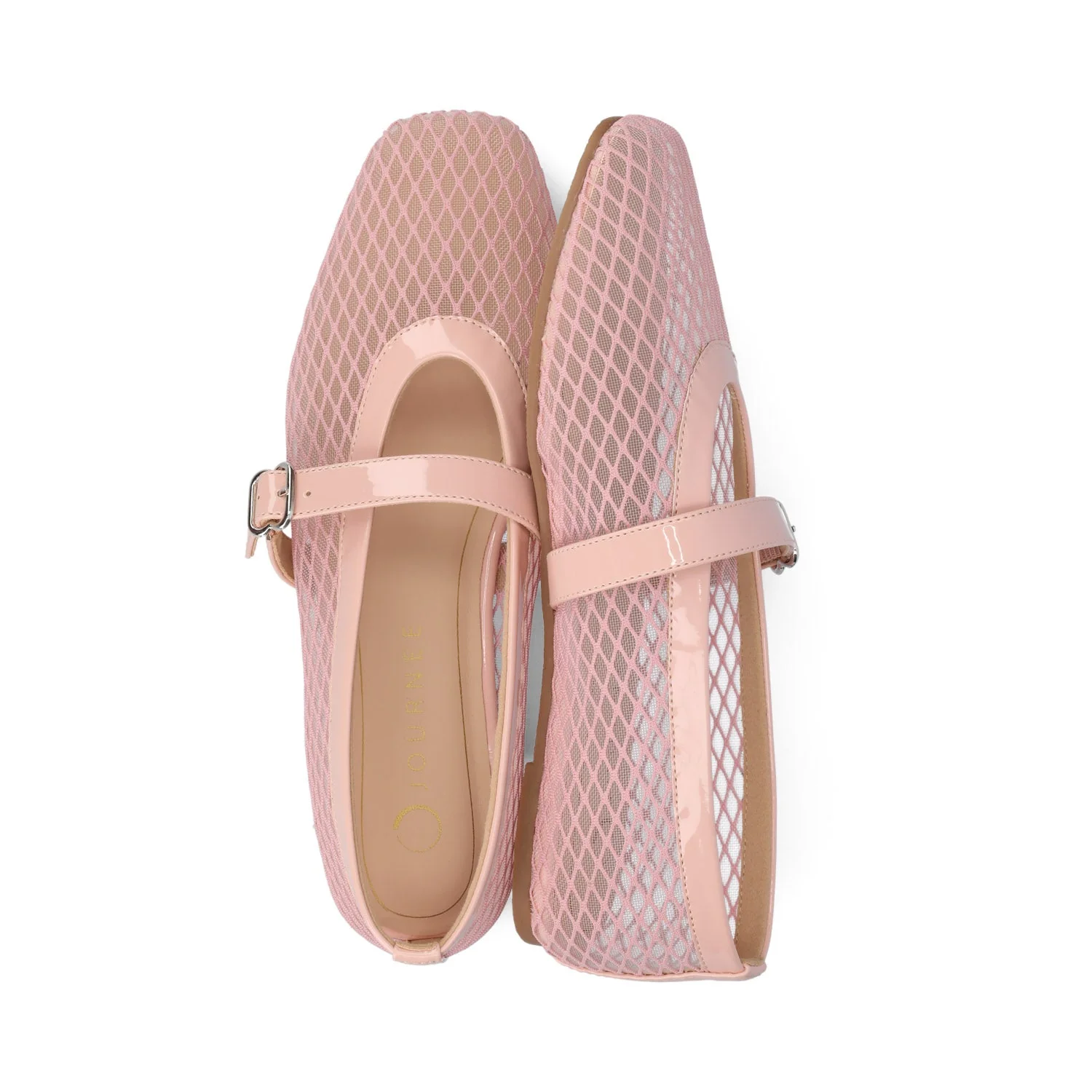 CASHA MARY JANE FLATS IN MESH - Pink Mesh - Image 3