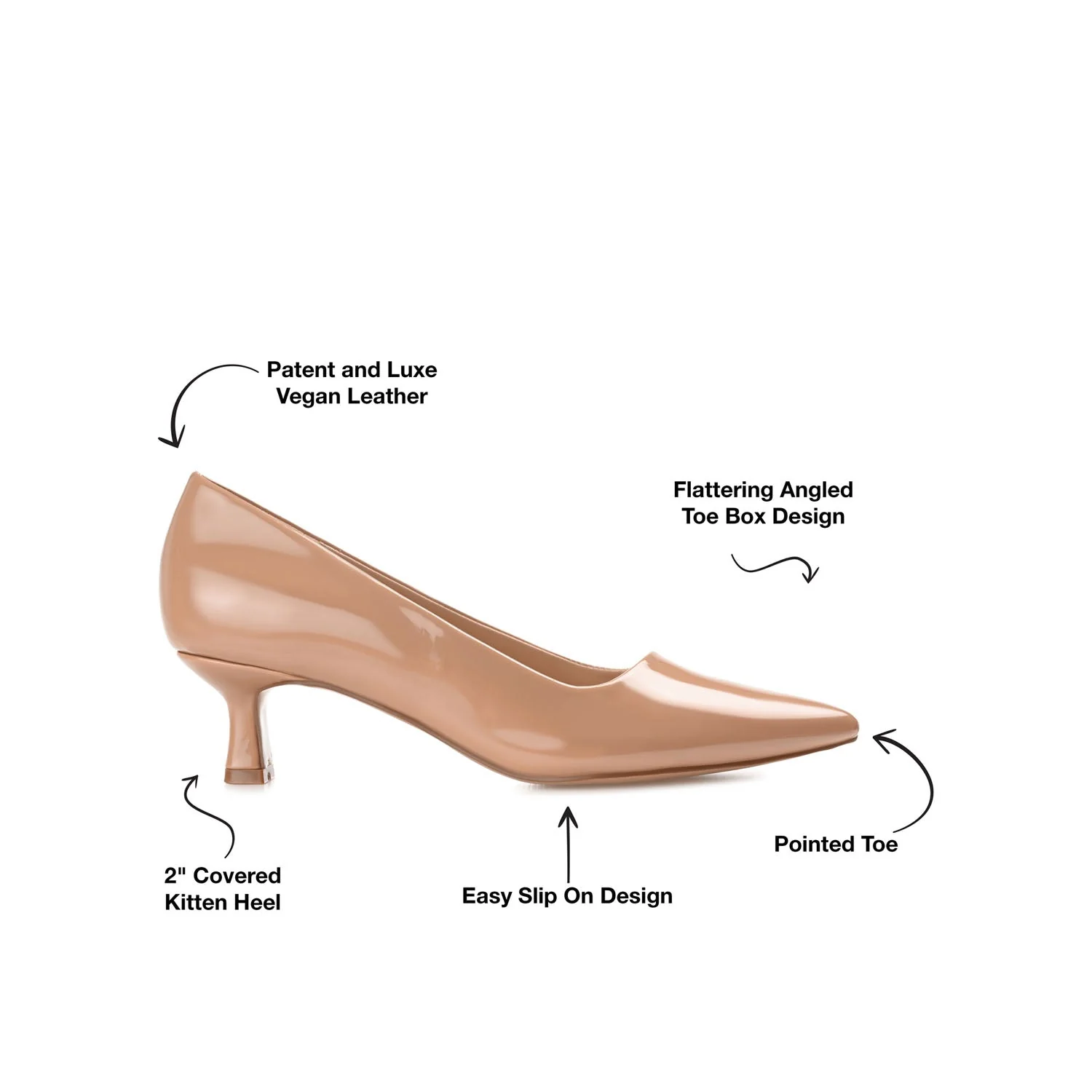 CELICA KITTEN HEELS IN VEGAN LEATHER - Nude Patent - Image 10