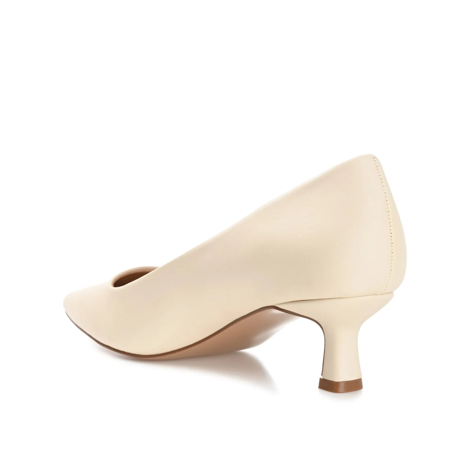 CELICA POINTED TOE KITTEN HEELS IN WIDE - Beige PU - Image 4