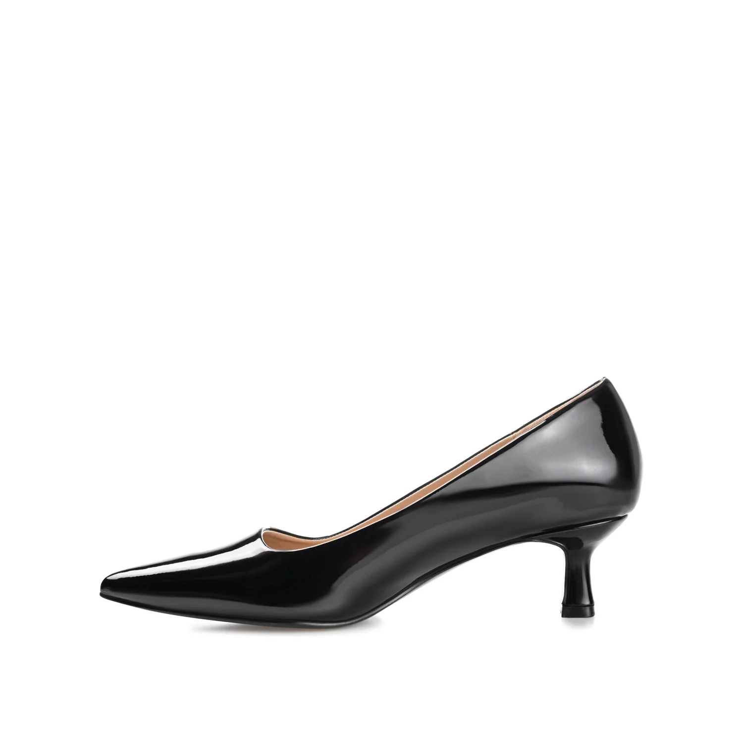 CELICA POINTED TOE KITTEN HEELS IN WIDE - Black Patent - Image 3