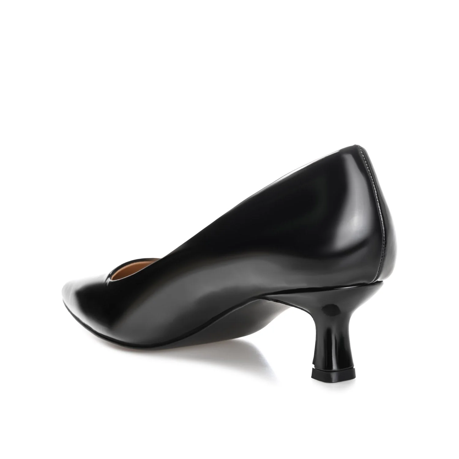 CELICA POINTED TOE KITTEN HEELS IN WIDE - Black Patent - Image 4