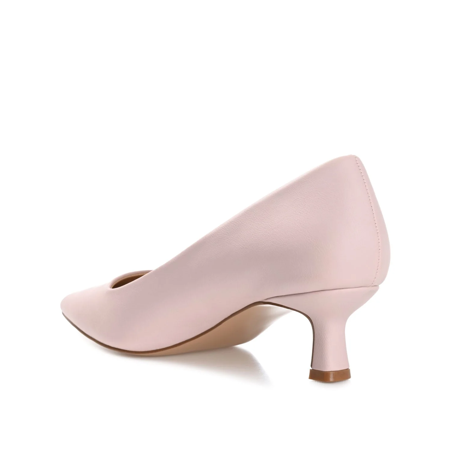 CELICA POINTED TOE KITTEN HEELS IN WIDE - Blush PU - Image 4