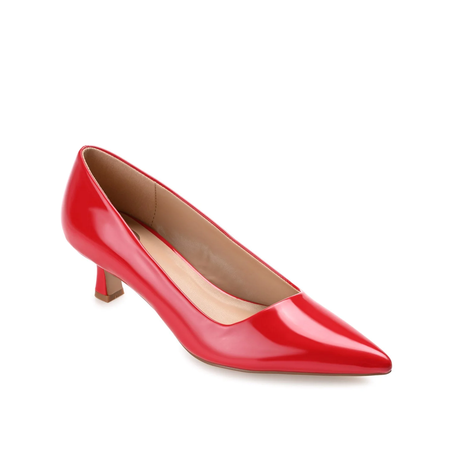CELICA POINTED TOE KITTEN HEELS IN WIDE - Red Patent - Image 2