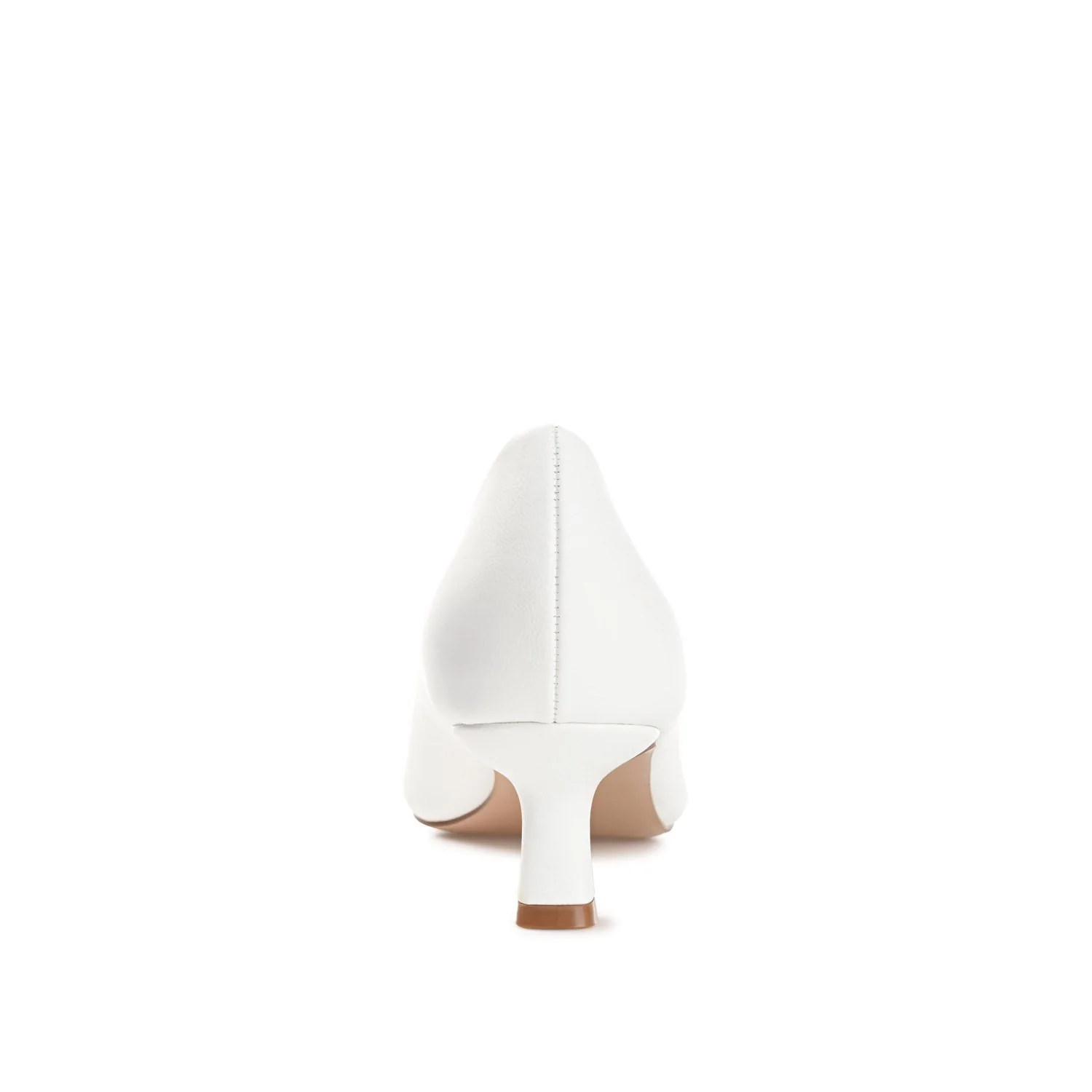 CELICA POINTED TOE KITTEN HEELS IN WIDE - White PU - Image 7
