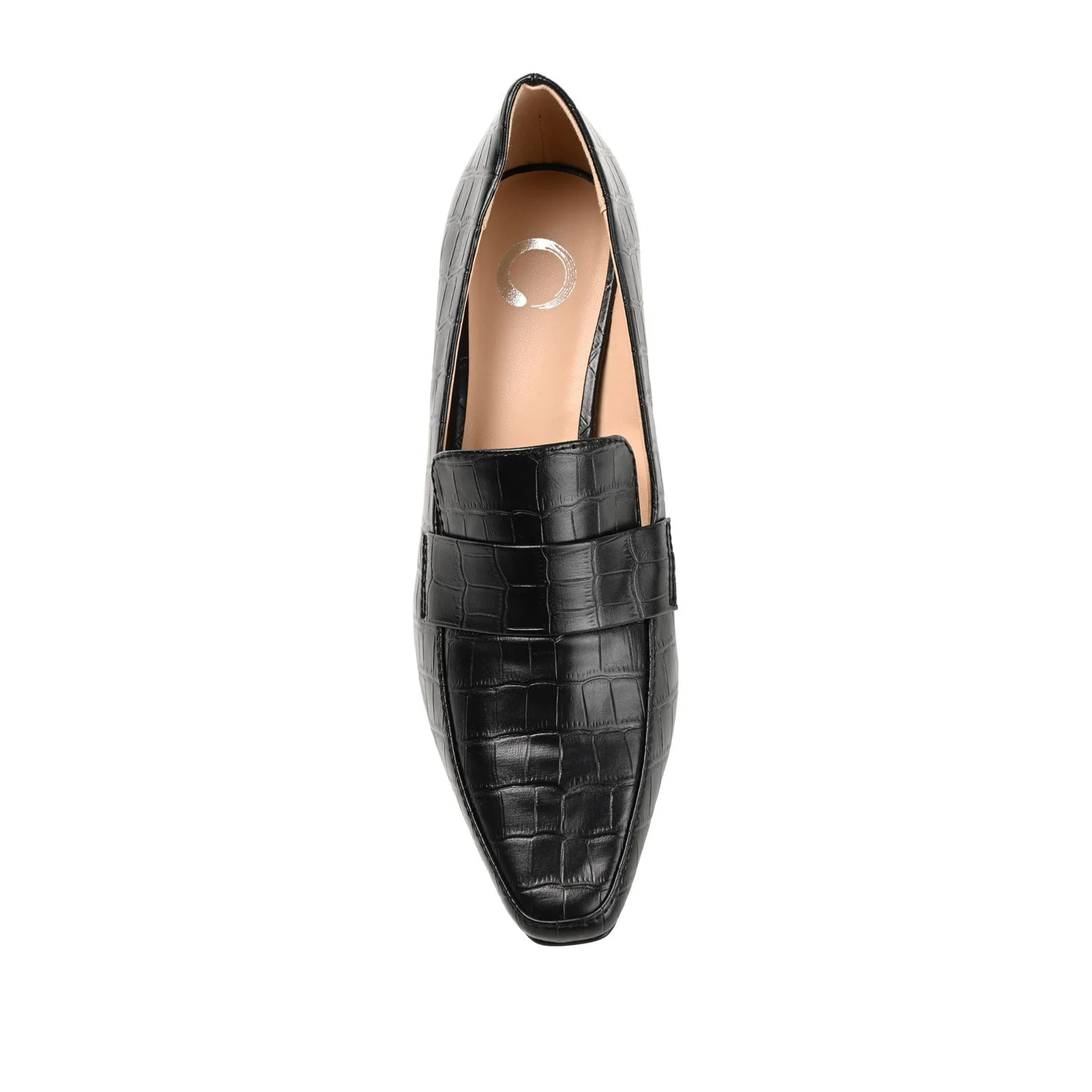 CELINA KITTEN LOAFER HEELS IN CROCO - Black - Image 6