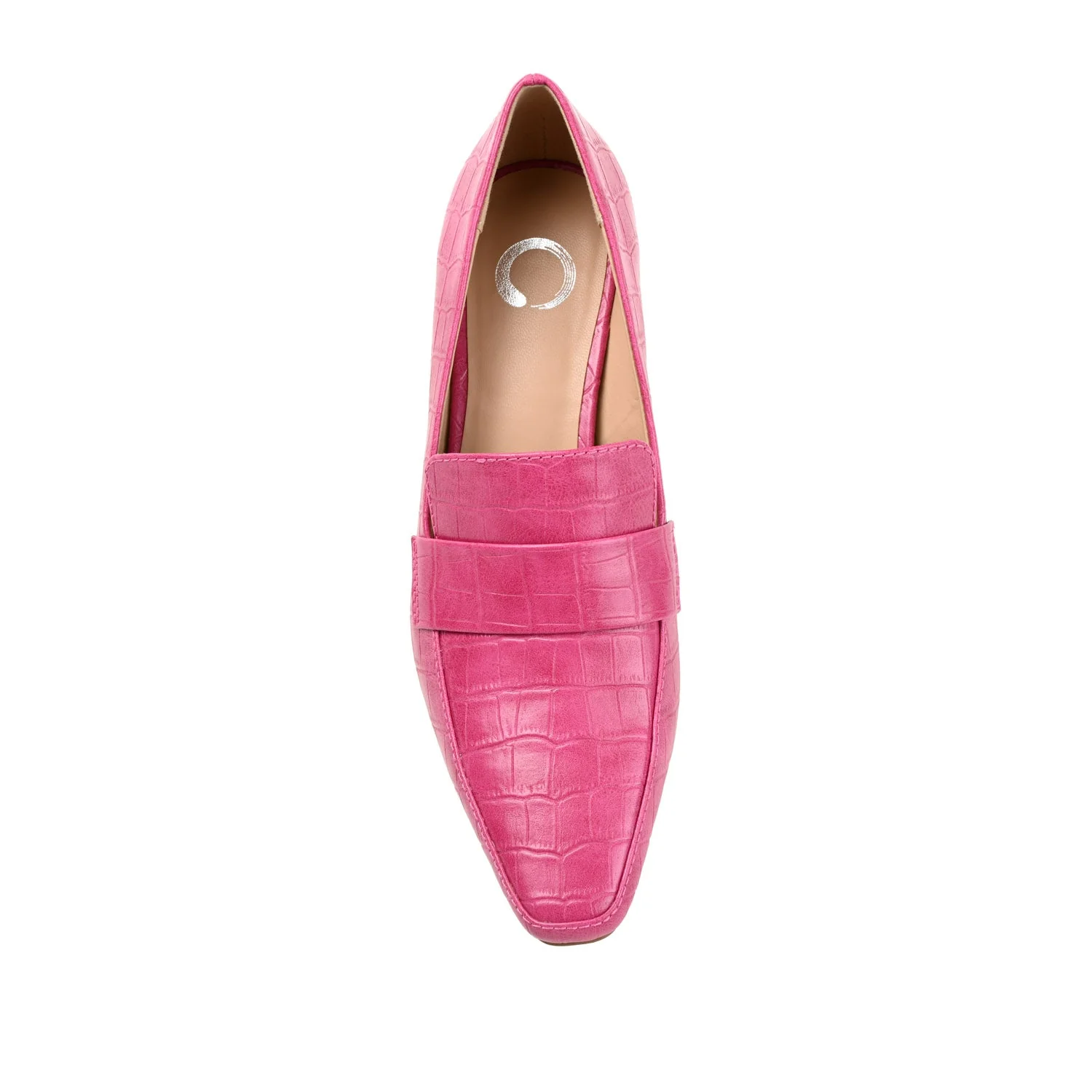 CELINA KITTEN LOAFER HEELS IN CROCO - Fuchsia - Image 6