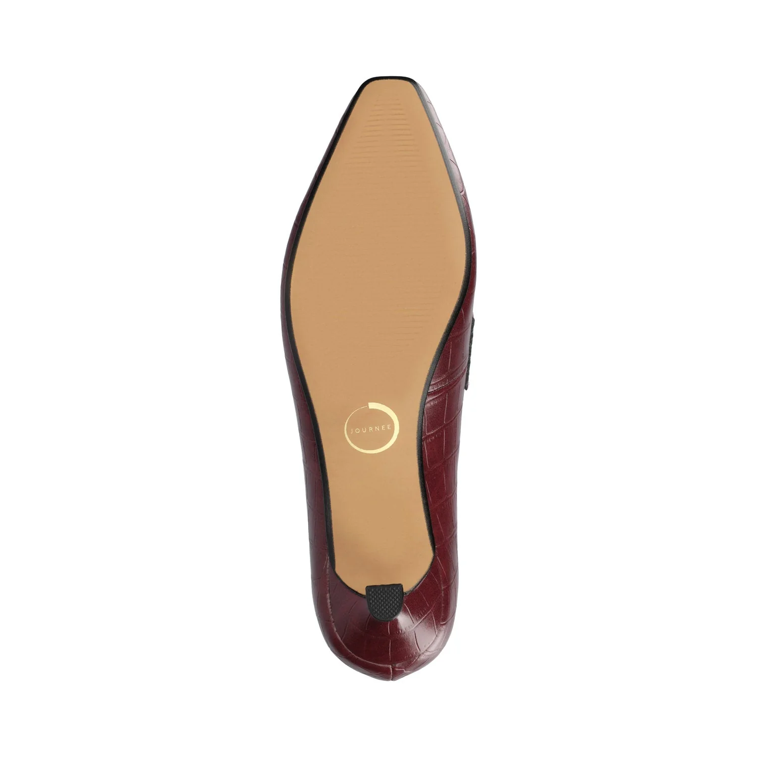 CELINA KITTEN LOAFER HEELS IN CROCO STATEMENT - Oxblood Nubuck - Image 5