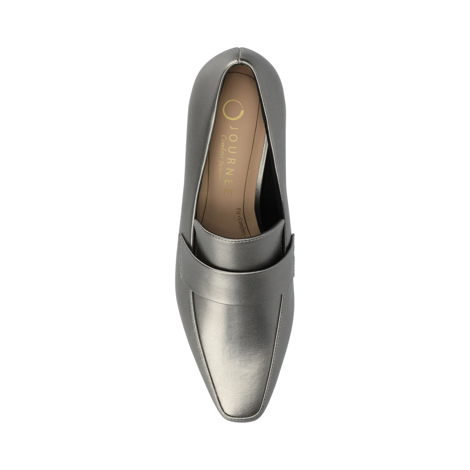 CELINA KITTEN LOAFER HEELS IN CROCO STATEMENT WIDE - Pewter - Image 4