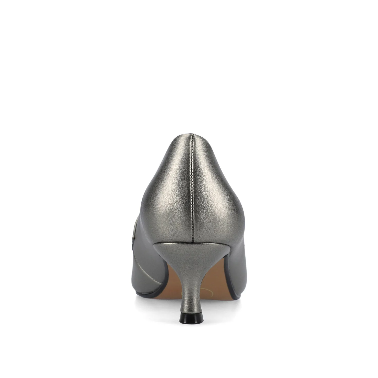 CELINA KITTEN LOAFER HEELS IN CROCO STATEMENT WIDE - Pewter - Image 6