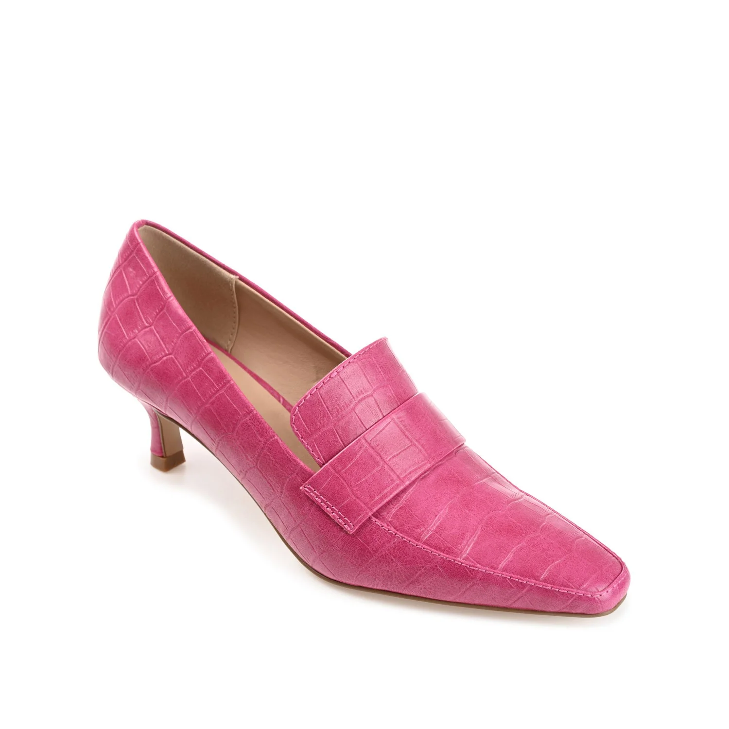 CELINA KITTEN HEEL LOAFERS IN WIDE - Fuchsia - Image 2