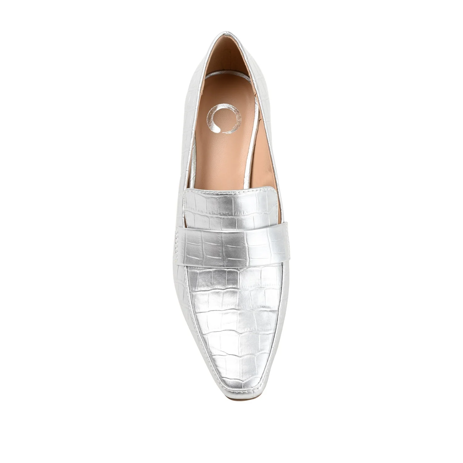 CELINA KITTEN HEEL LOAFERS IN WIDE - Silver Croco - Image 6