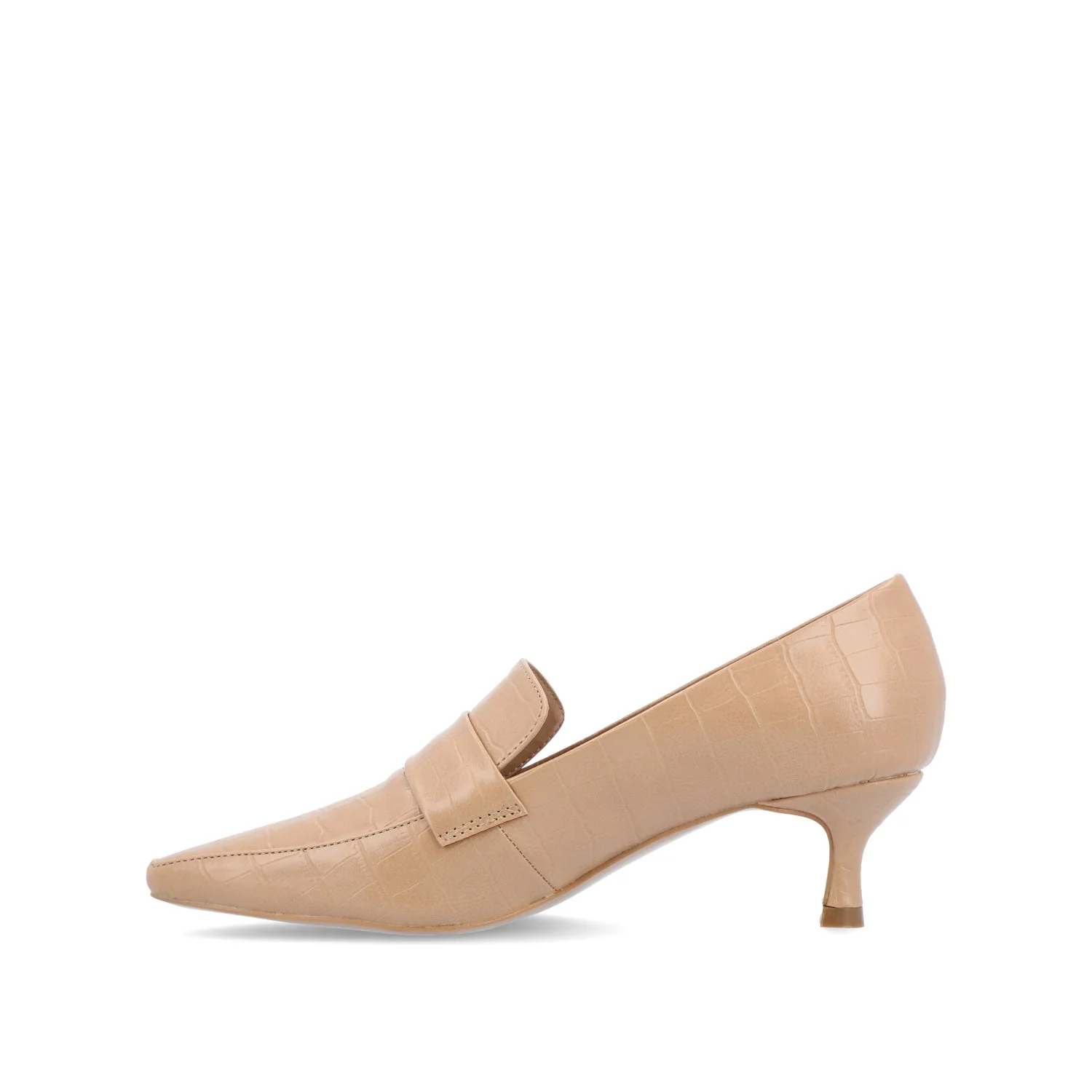 CELINA KITTEN HEEL LOAFERS IN WIDE - Tan - Image 3