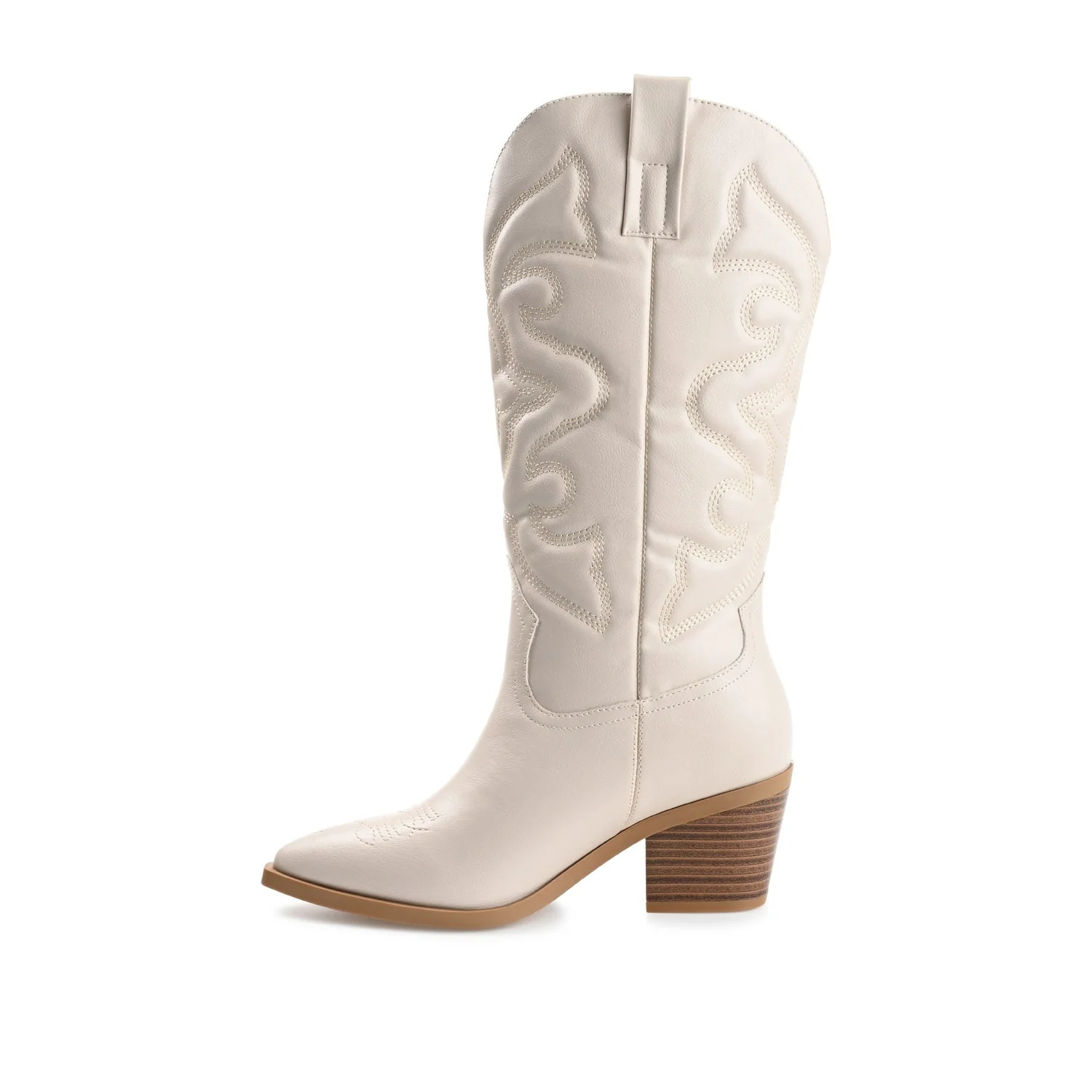 CHANTRY COWGIRL BOOTS IN VEGAN LEATHER - Beige PU - Image 3
