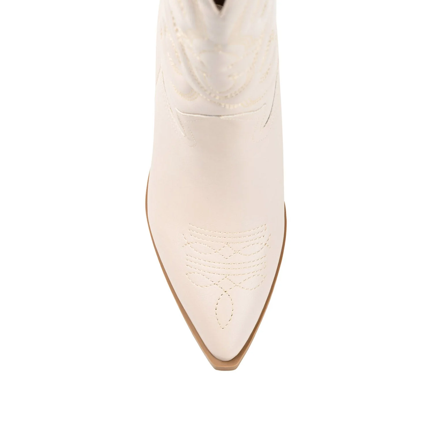 CHANTRY COWGIRL BOOTS IN VEGAN LEATHER - Beige PU - Image 6