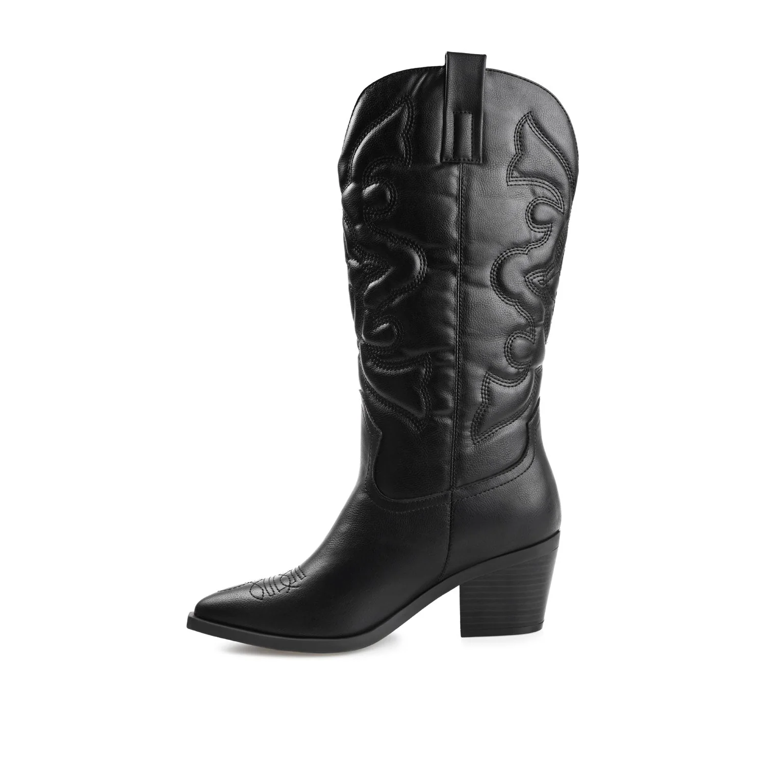 CHANTRY COWGIRL BOOTS IN VEGAN LEATHER - Black PU - Image 3