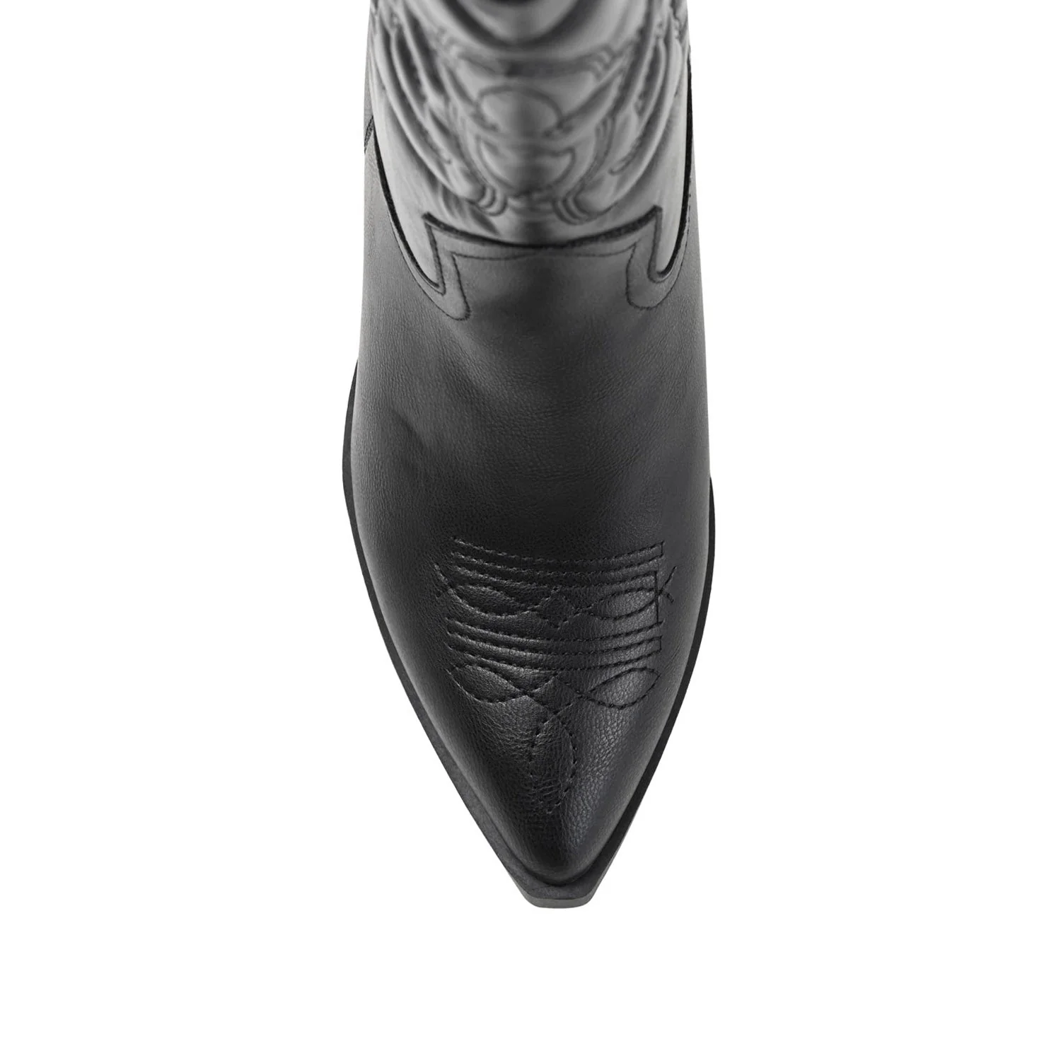 CHANTRY COWGIRL BOOTS IN VEGAN LEATHER - Black PU - Image 6
