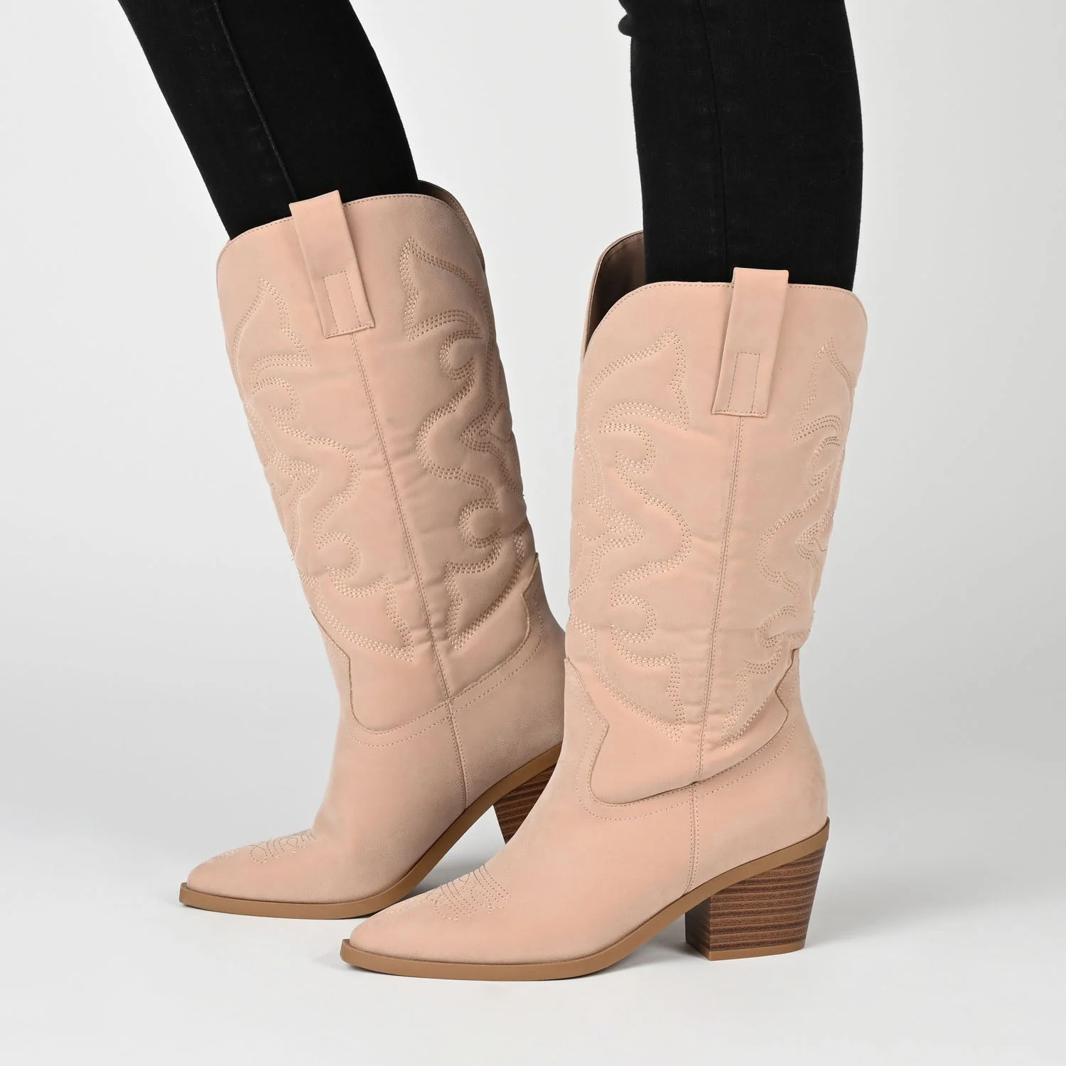 CHANTRY COWGIRL BOOTS IN VEGAN LEATHER - Blush PU - Image 2