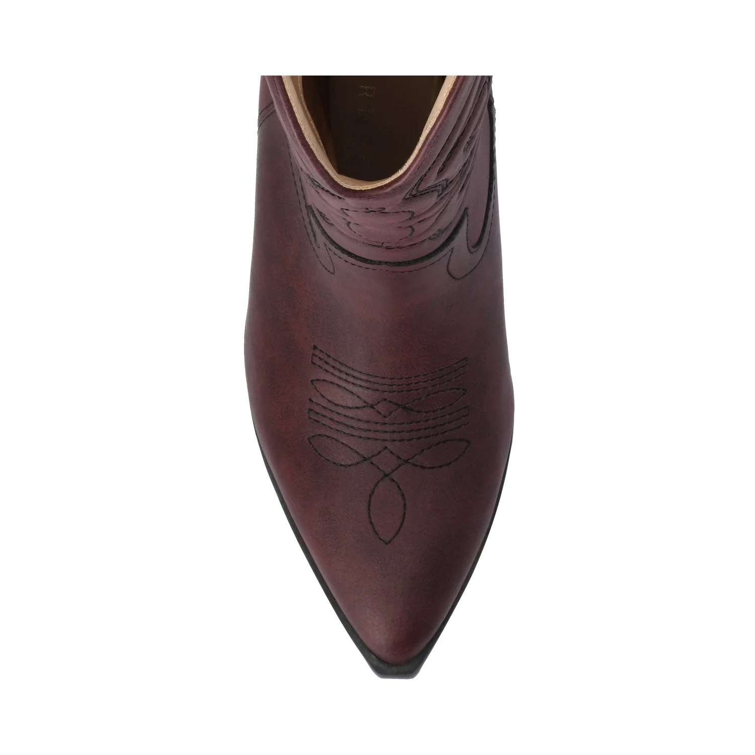 CHANTRY COWGIRL BOOTS IN VEGAN LEATHER - Oxblood Nubuck - Image 4