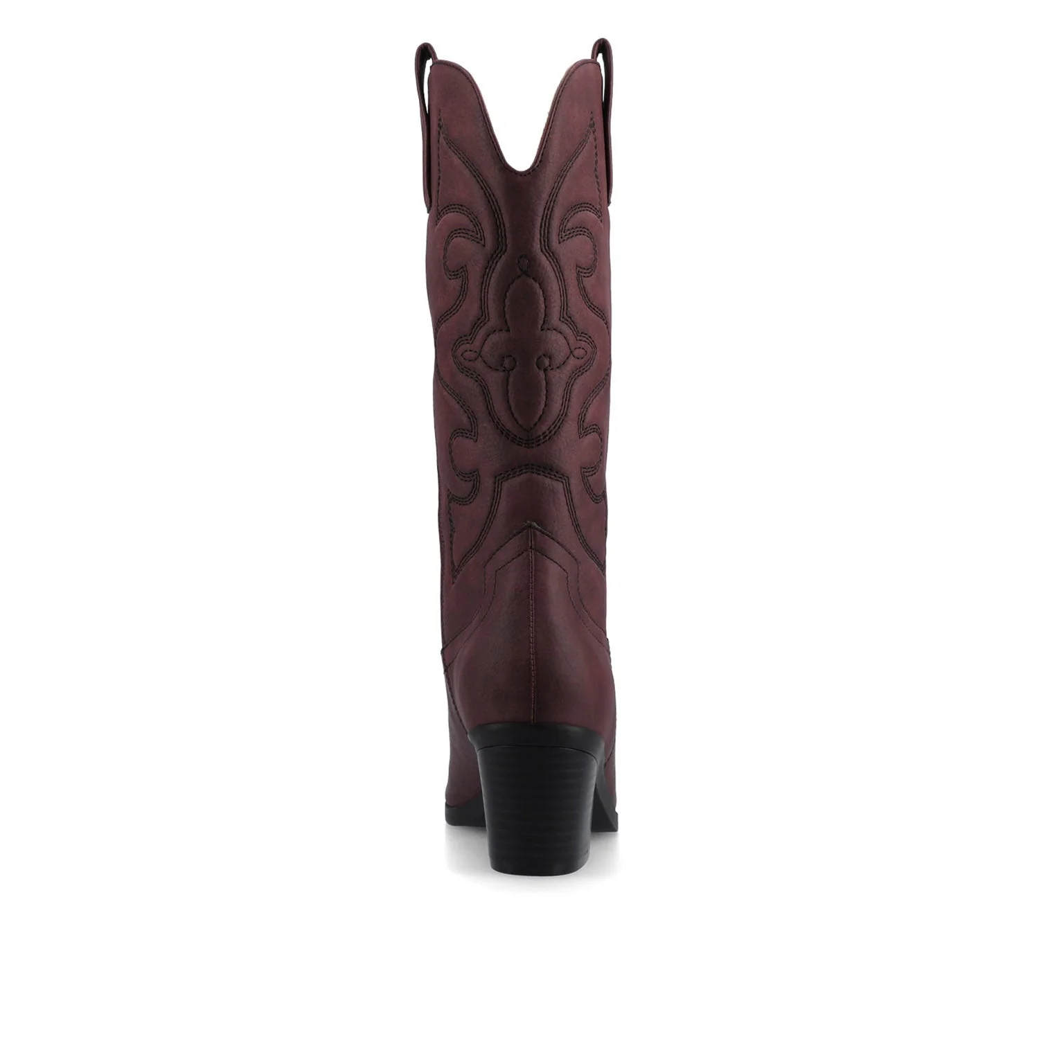 CHANTRY COWGIRL BOOTS IN VEGAN LEATHER - Oxblood Nubuck - Image 6