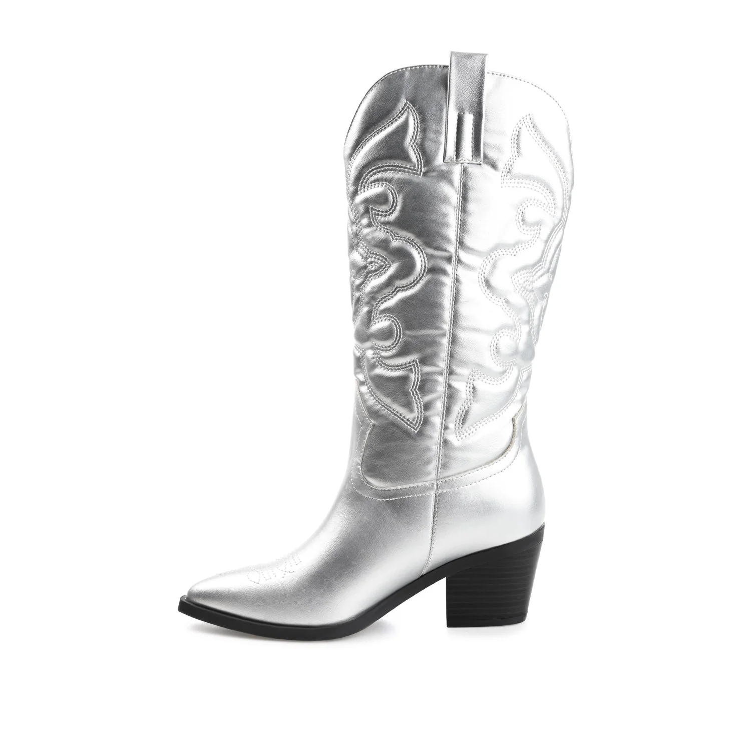 CHANTRY COWGIRL BOOTS IN VEGAN LEATHER - Silver PU - Image 3
