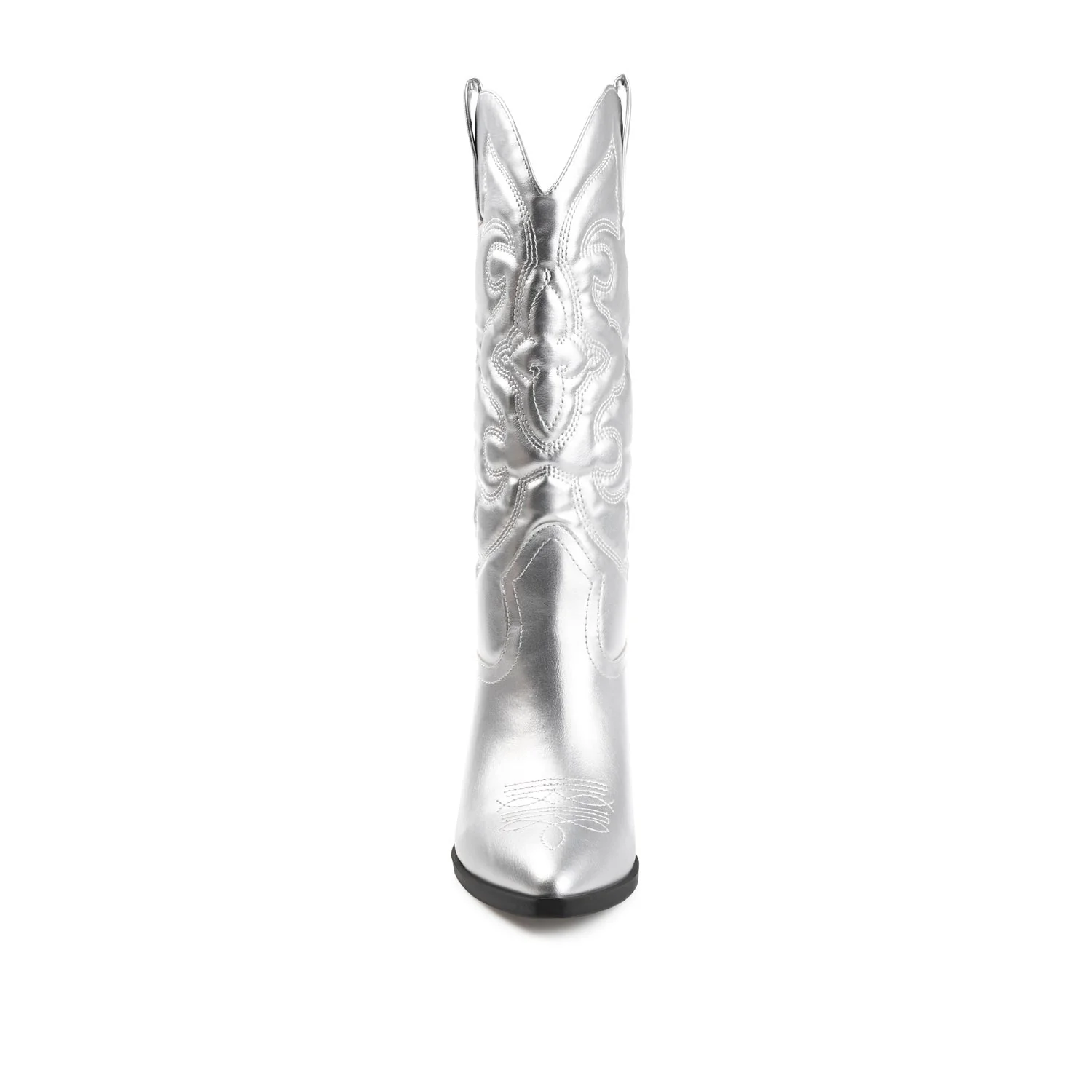 CHANTRY COWGIRL BOOTS IN VEGAN LEATHER - Silver PU - Image 5