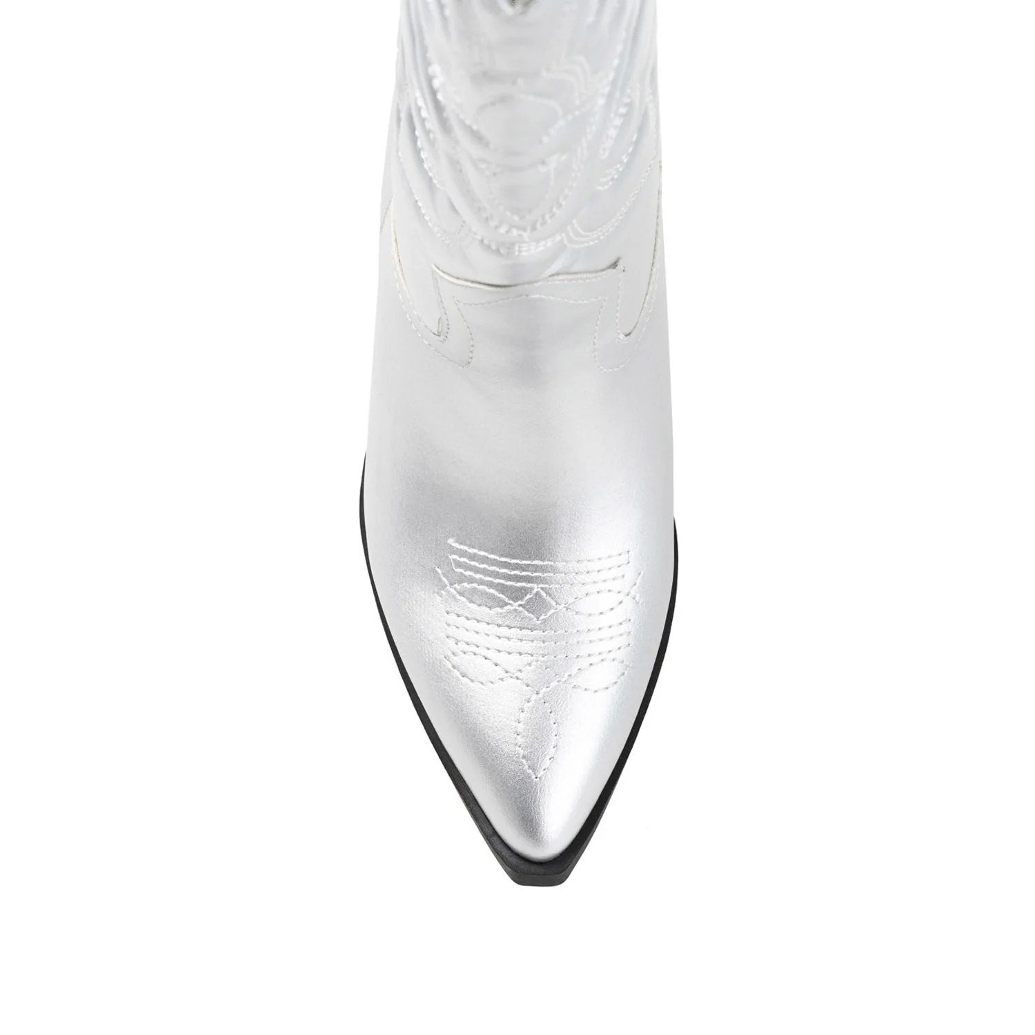 CHANTRY COWGIRL BOOTS IN VEGAN LEATHER - Silver PU - Image 6