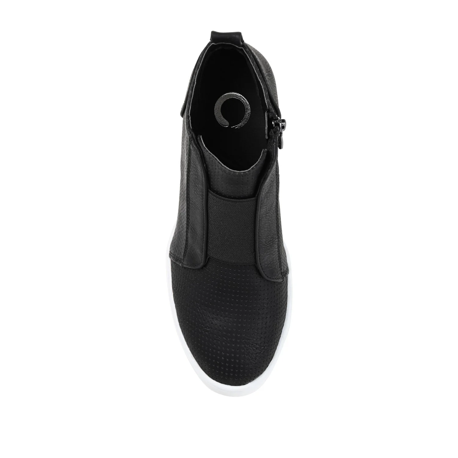 CLARA WEDGE SNEAKERS IN VEGAN LEATHER - Black PU - Image 6