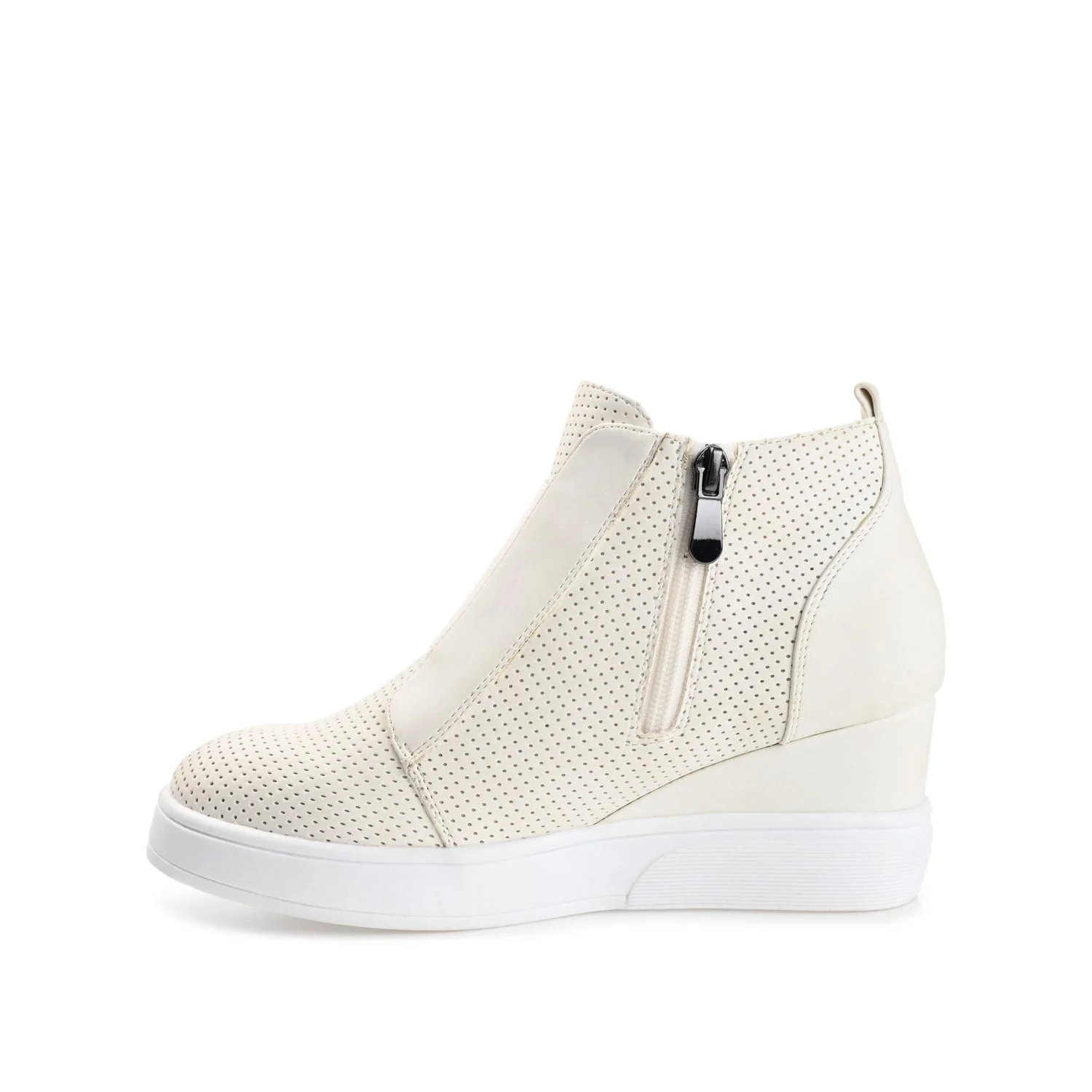 CLARA WEDGE SNEAKERS IN VEGAN LEATHER - Bone PU - Image 3
